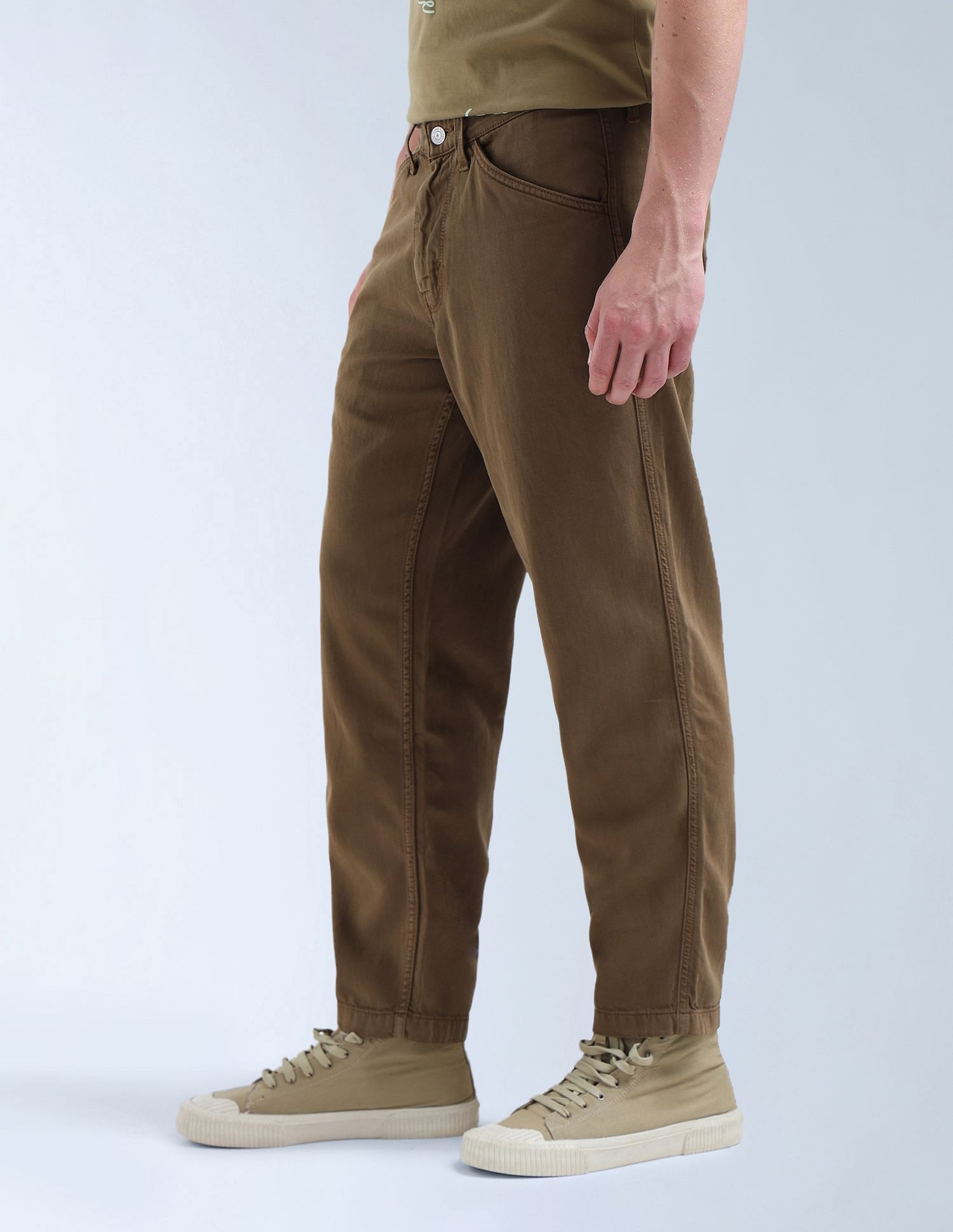Flying Machine 90's Cobain Loose Fit Cropped Trousers