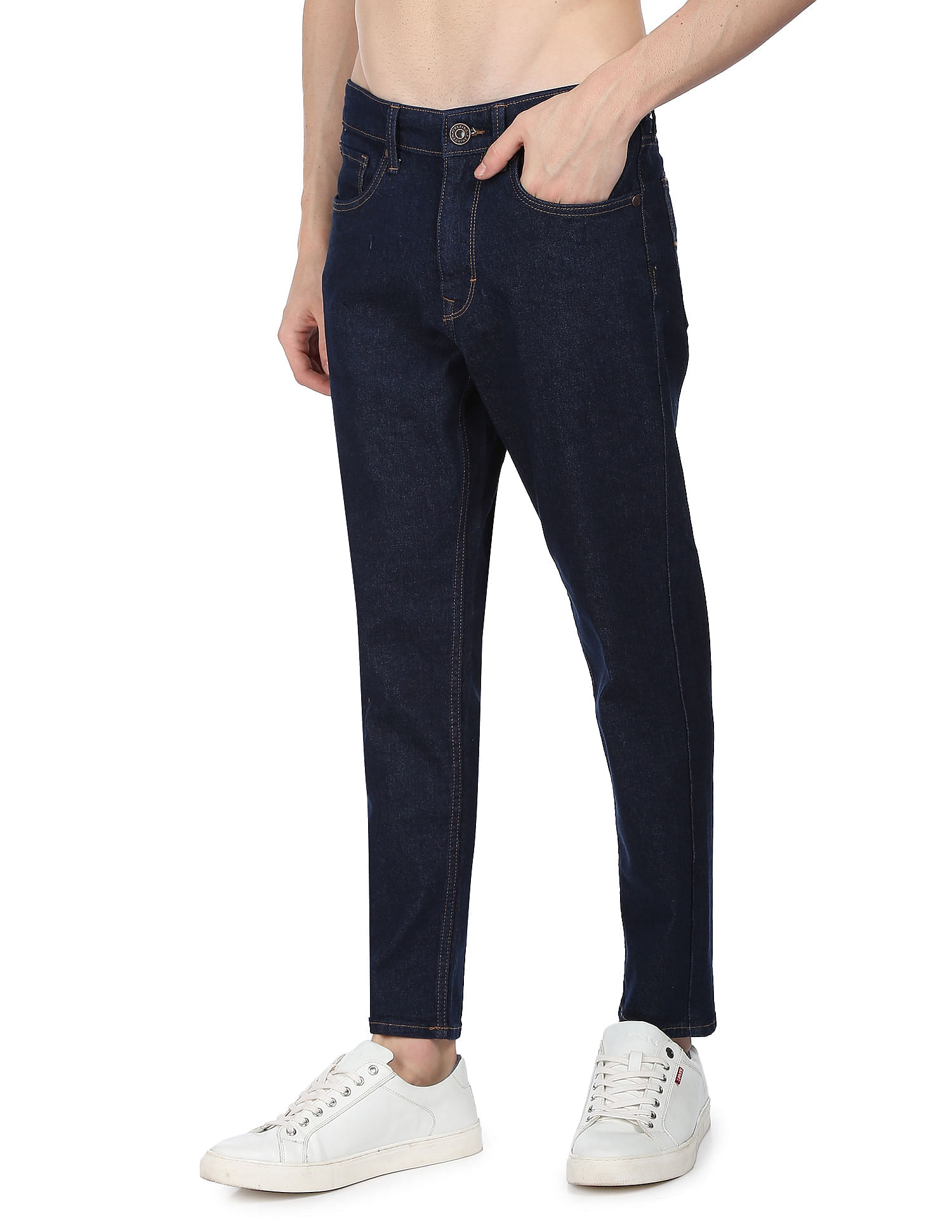 Flying Machine Mid Rise Morrison Cropped Fit Jeans