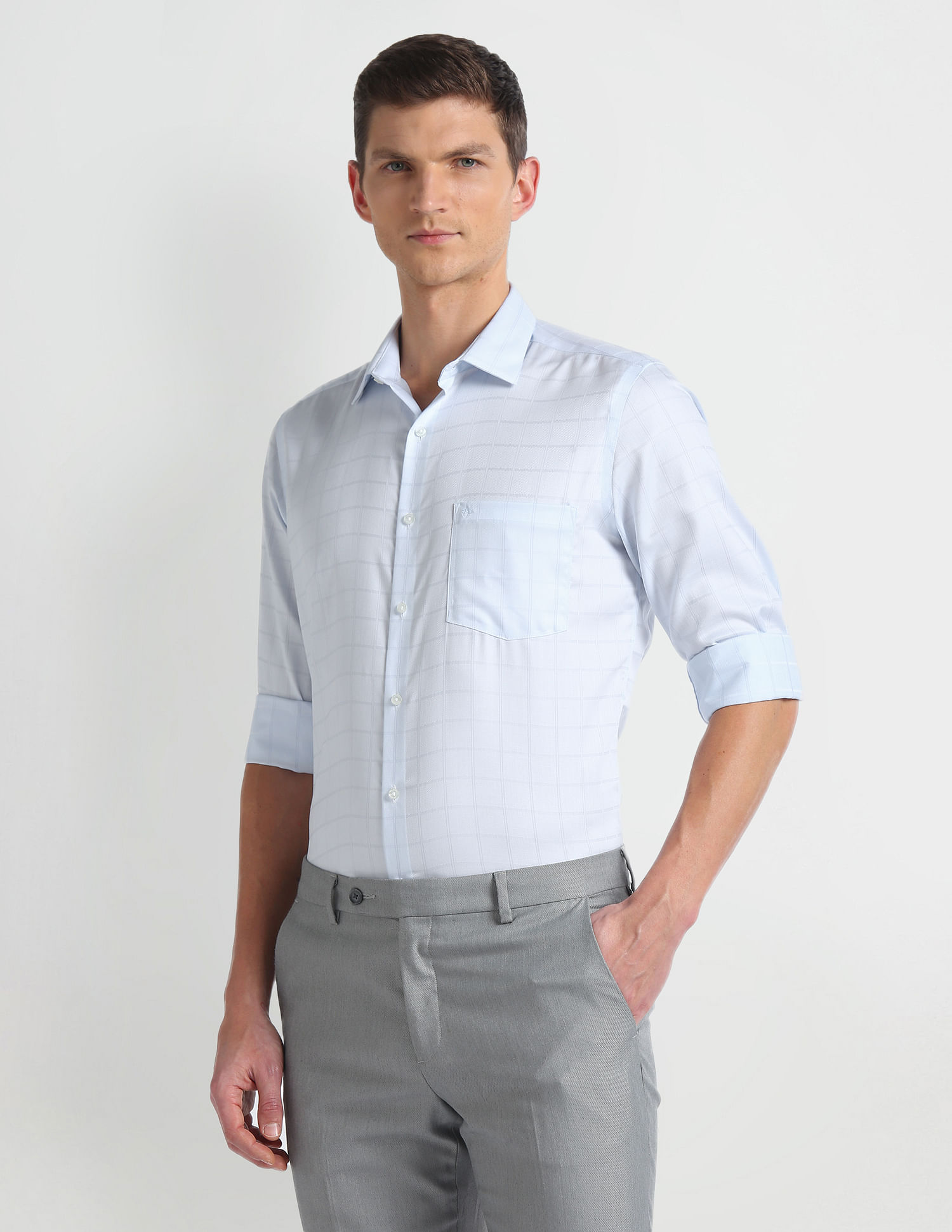 Arrow Graph Check Auto Press Shirt