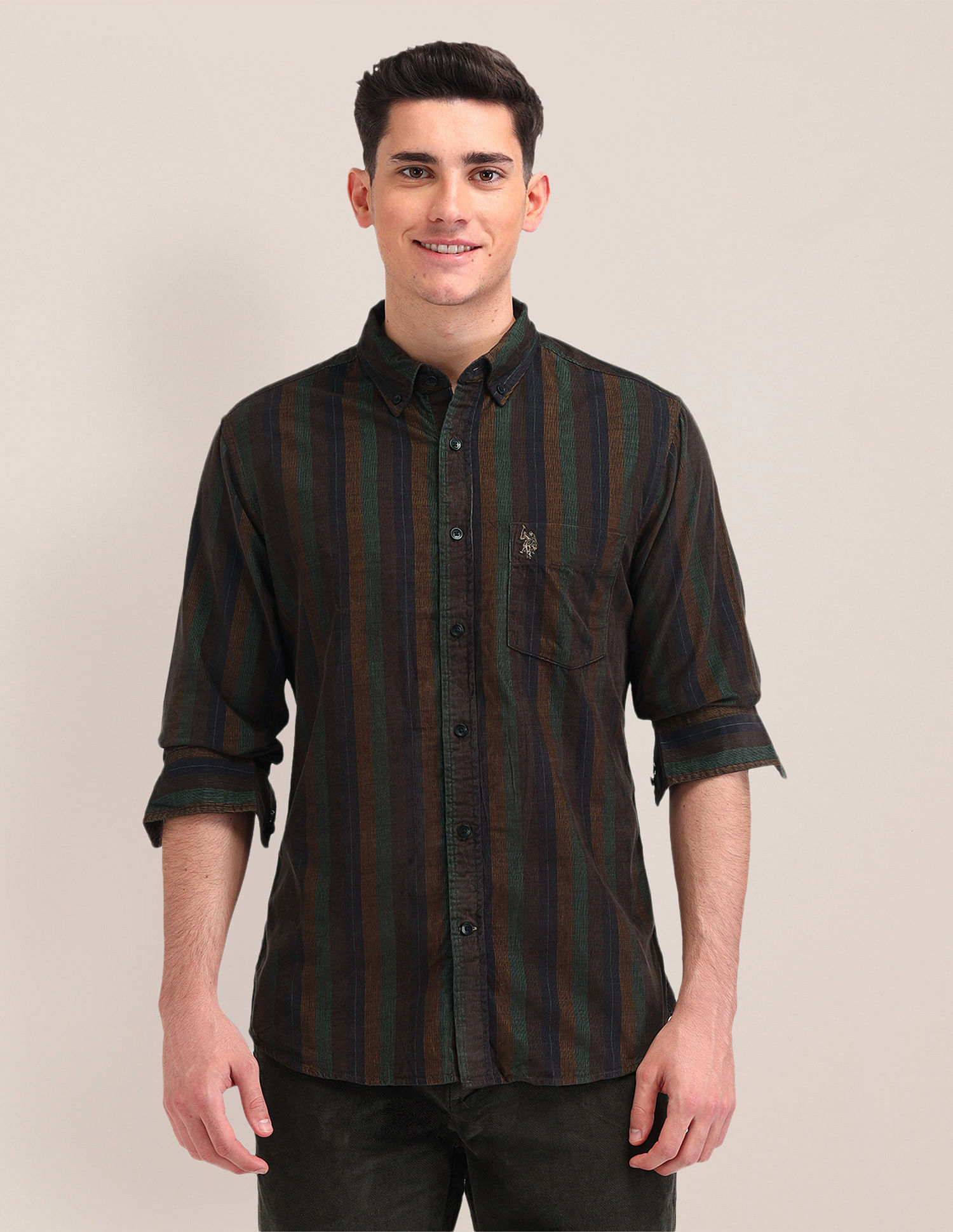 U.S. Polo Assn. Vertical Striped Tailored Fit Shirt
