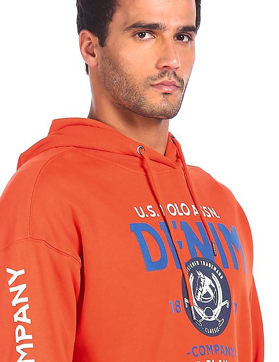 U.S. Polo Assn. Denim Co. Drawstring Hood Brand Print Sweatshirt