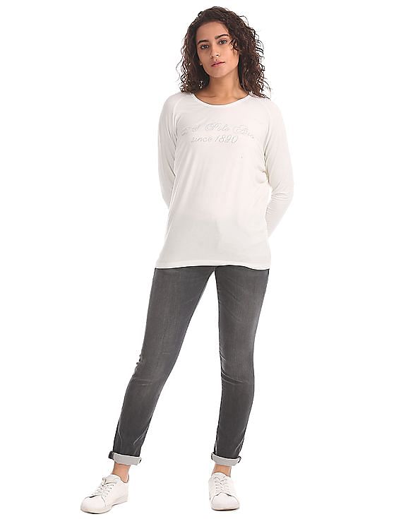 U.S. Polo Assn. Women Standard Fit Raglan Sleeve T-Shirt