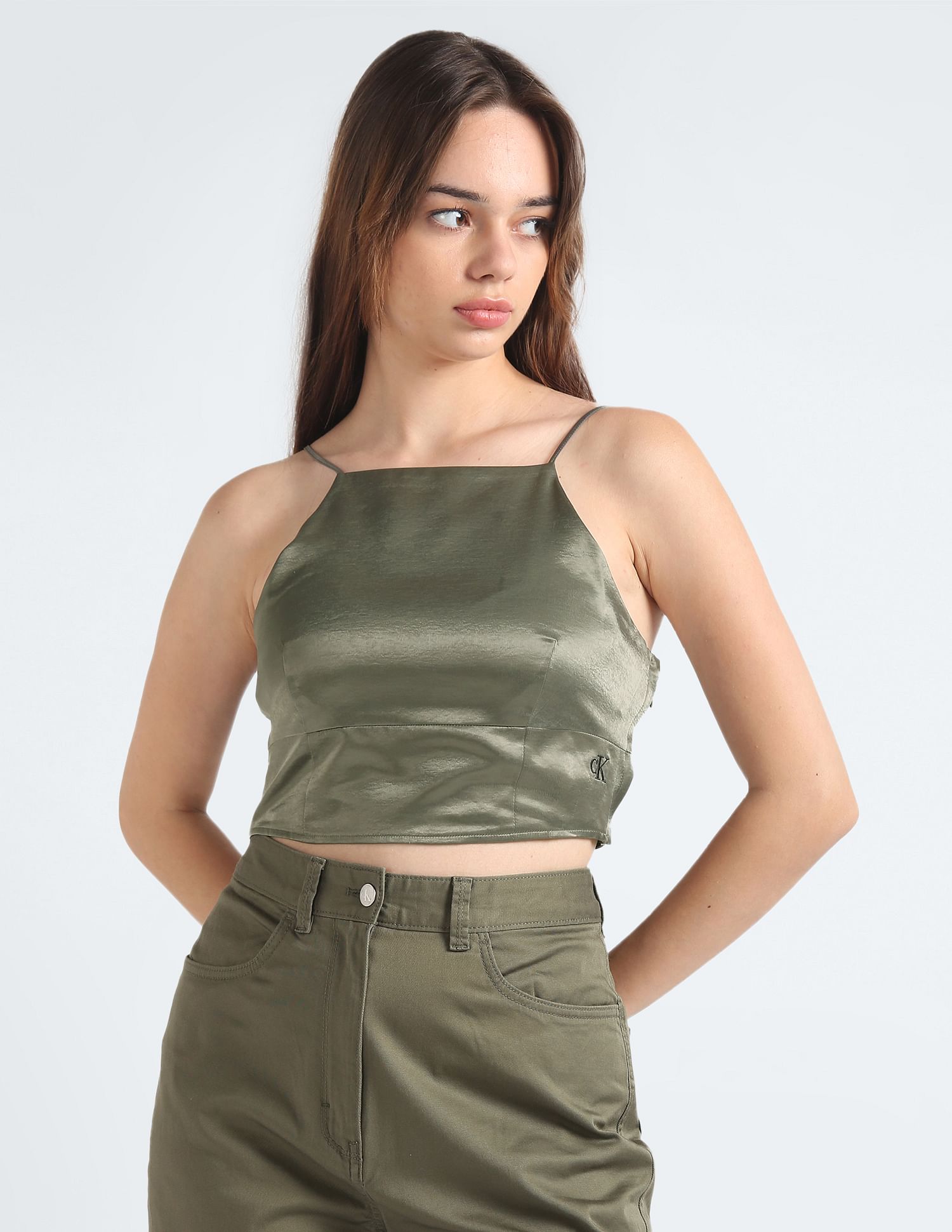 Calvin Klein Halter Neck Satin Top
