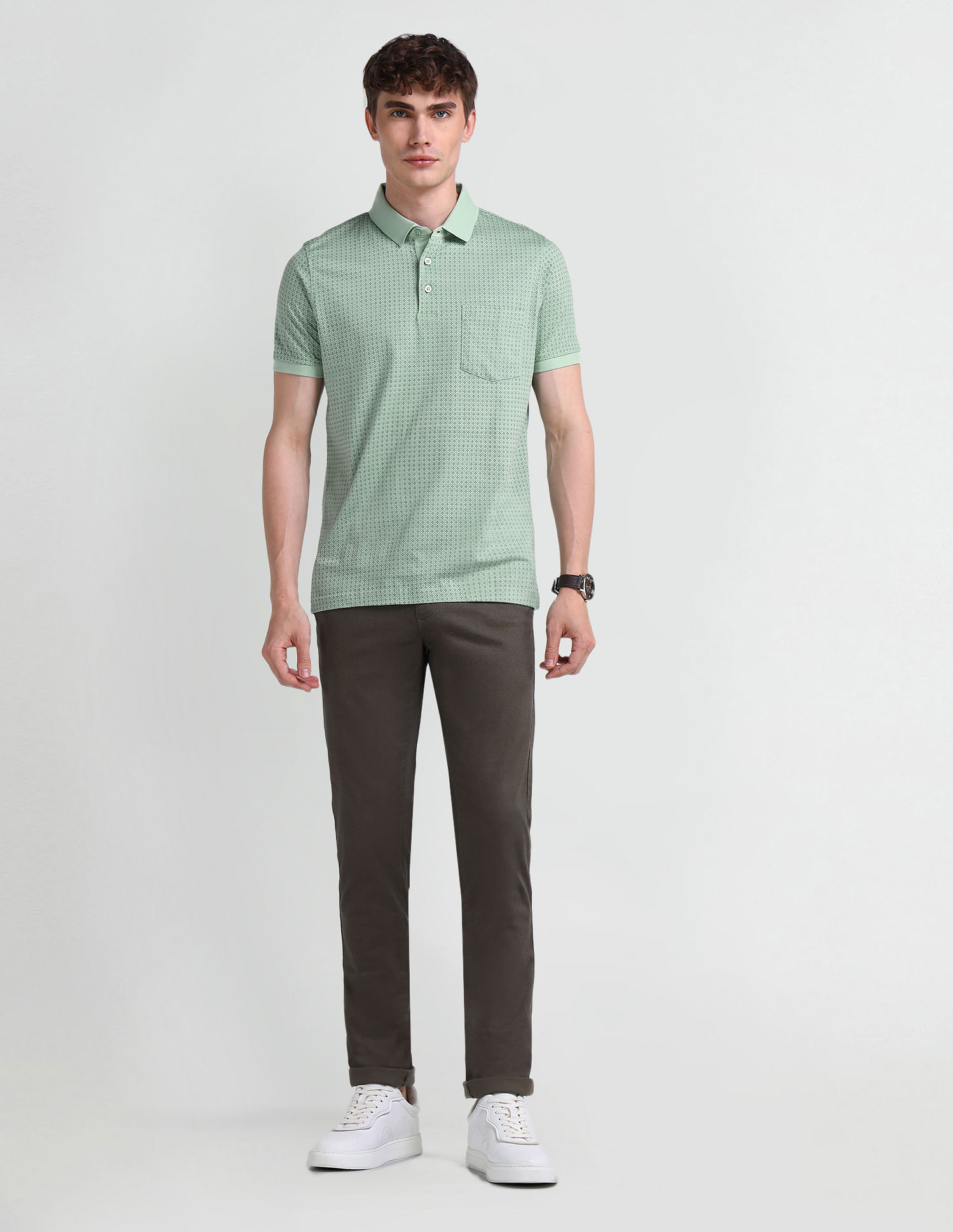 Arrow Geometric Printed Regular Polo Shirt