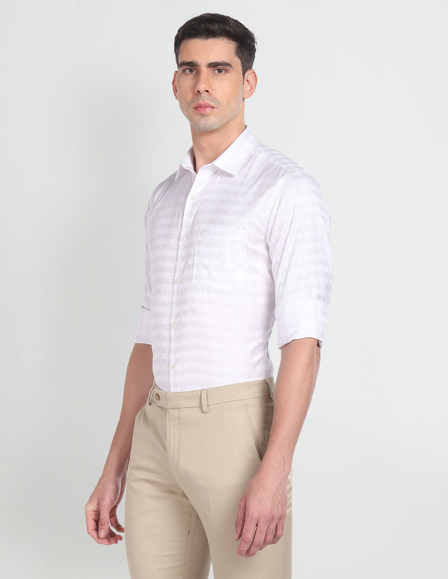 Arrow Twill Check Auto Press Shirt
