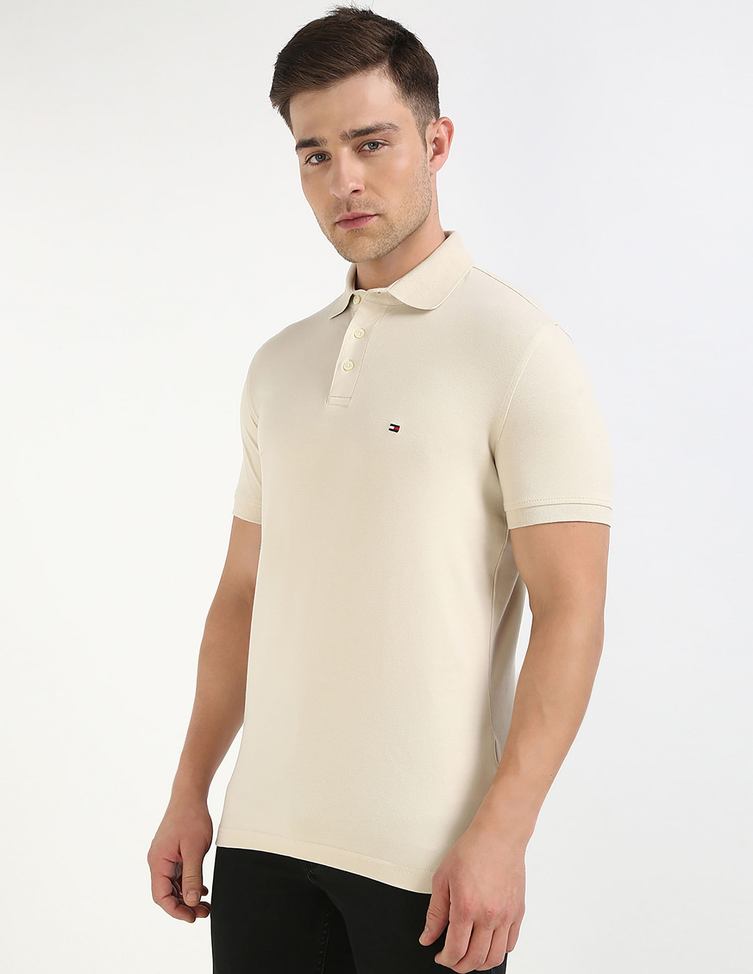 Tommy Hilfiger Solid Slim-Fit Cotton Polo Shirt