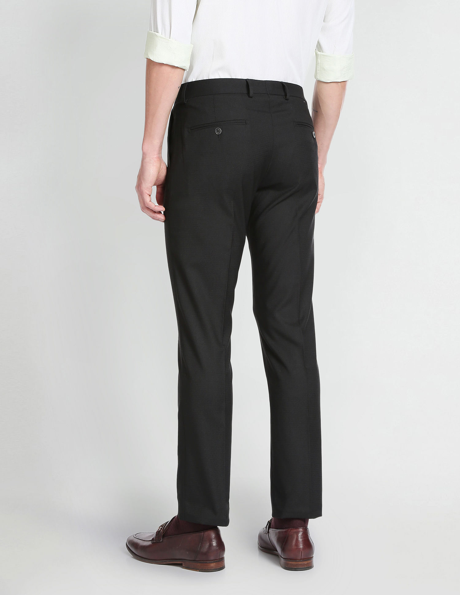 Arrow Micro Check Dobby Formal Trousers