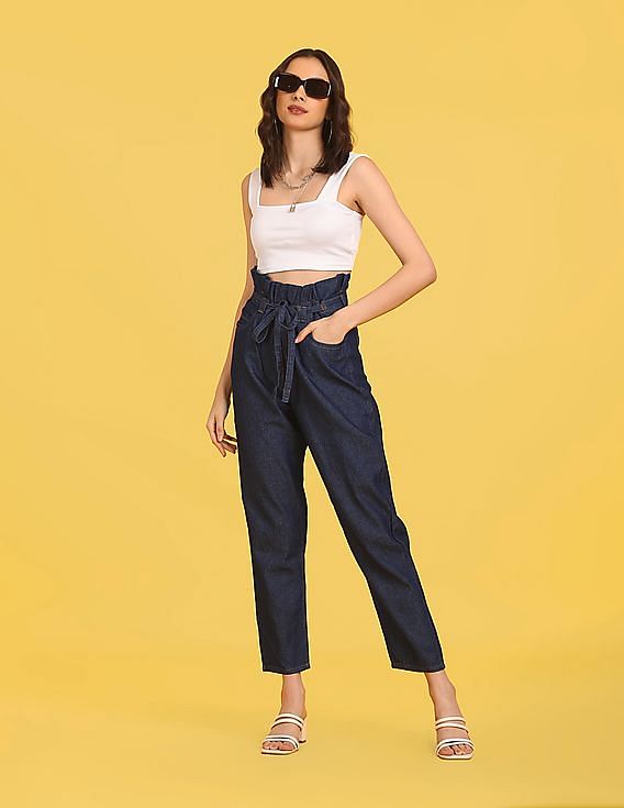 Flying Machine Women High Rise Boyfriend Fit Rinsed Jeans