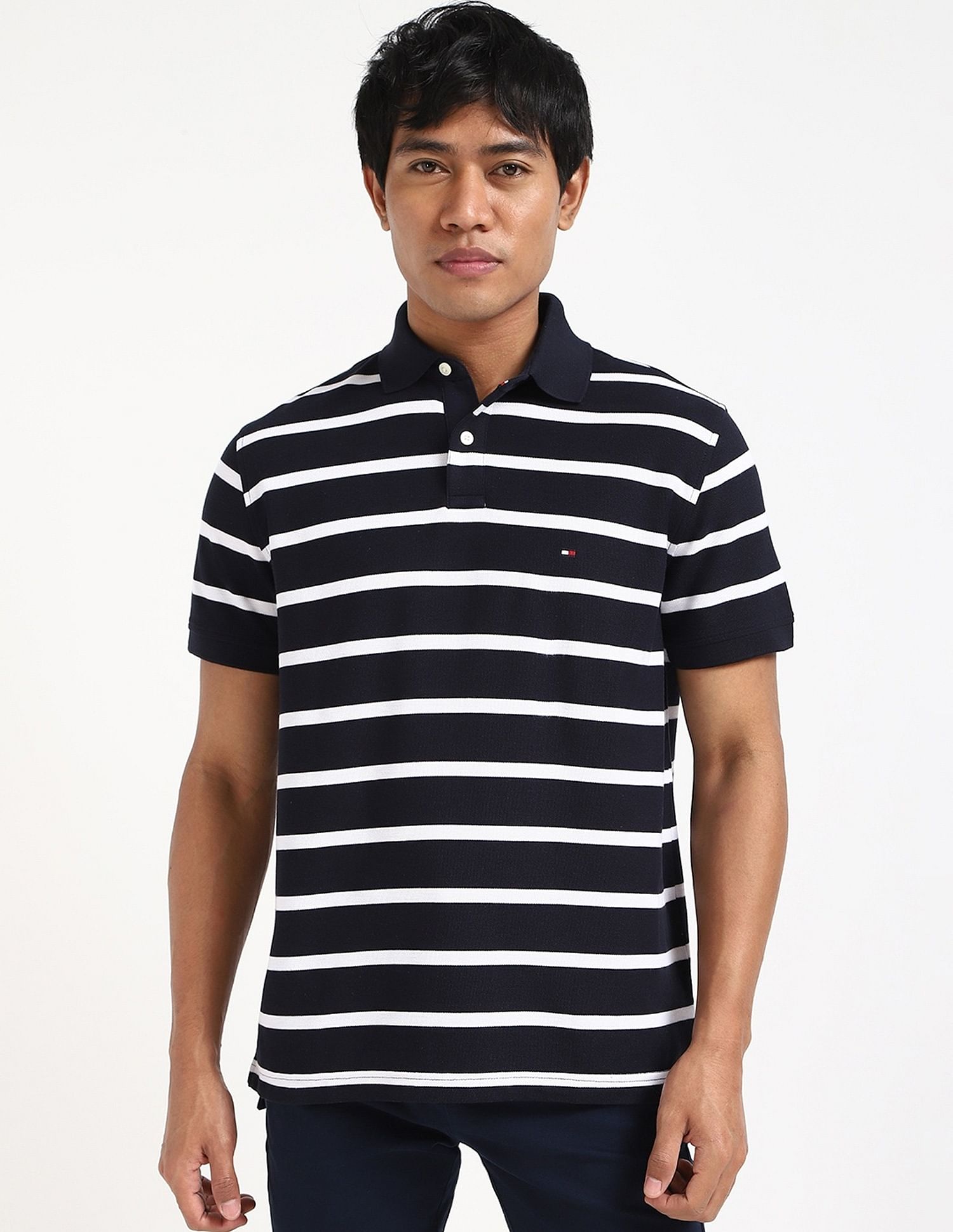 Tommy Hilfiger Striped Regular-Fit Cotton Polo Shirt