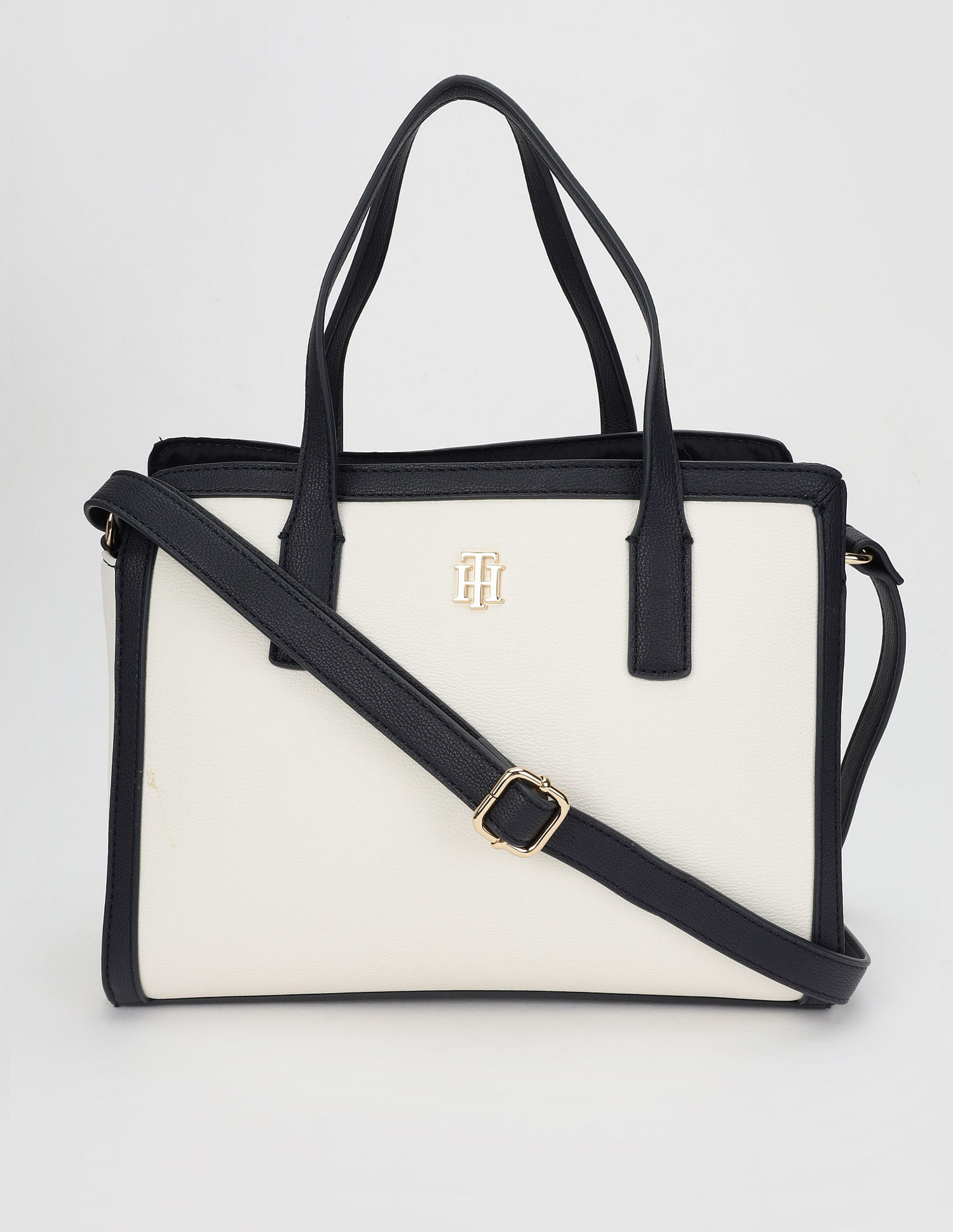 Tommy Hilfiger Solid Blue Pu Hand Bag
