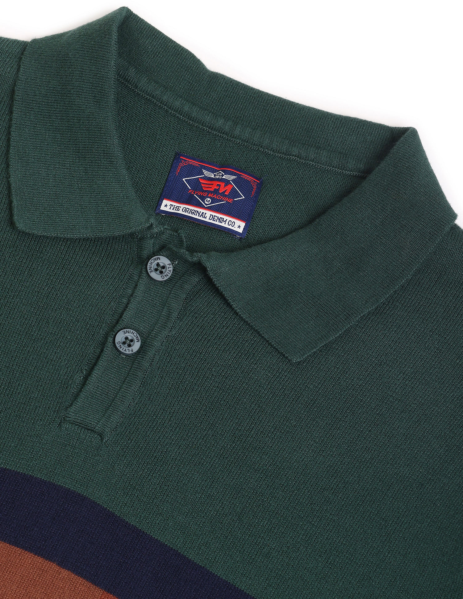 Flying Machine Cotton Horizontal Stripe Polo Shirt