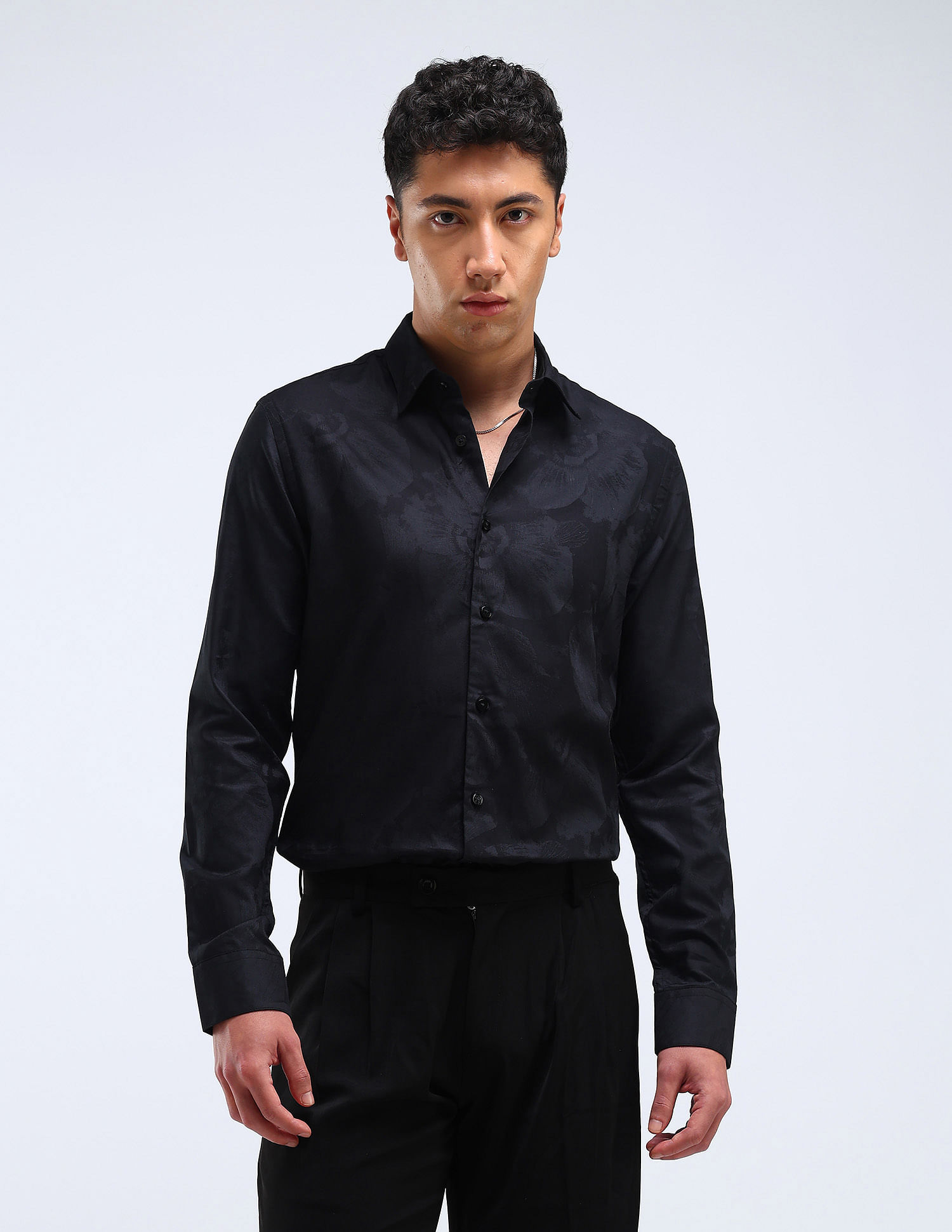 Flying Machine Slim Fit Jacquard Shirt