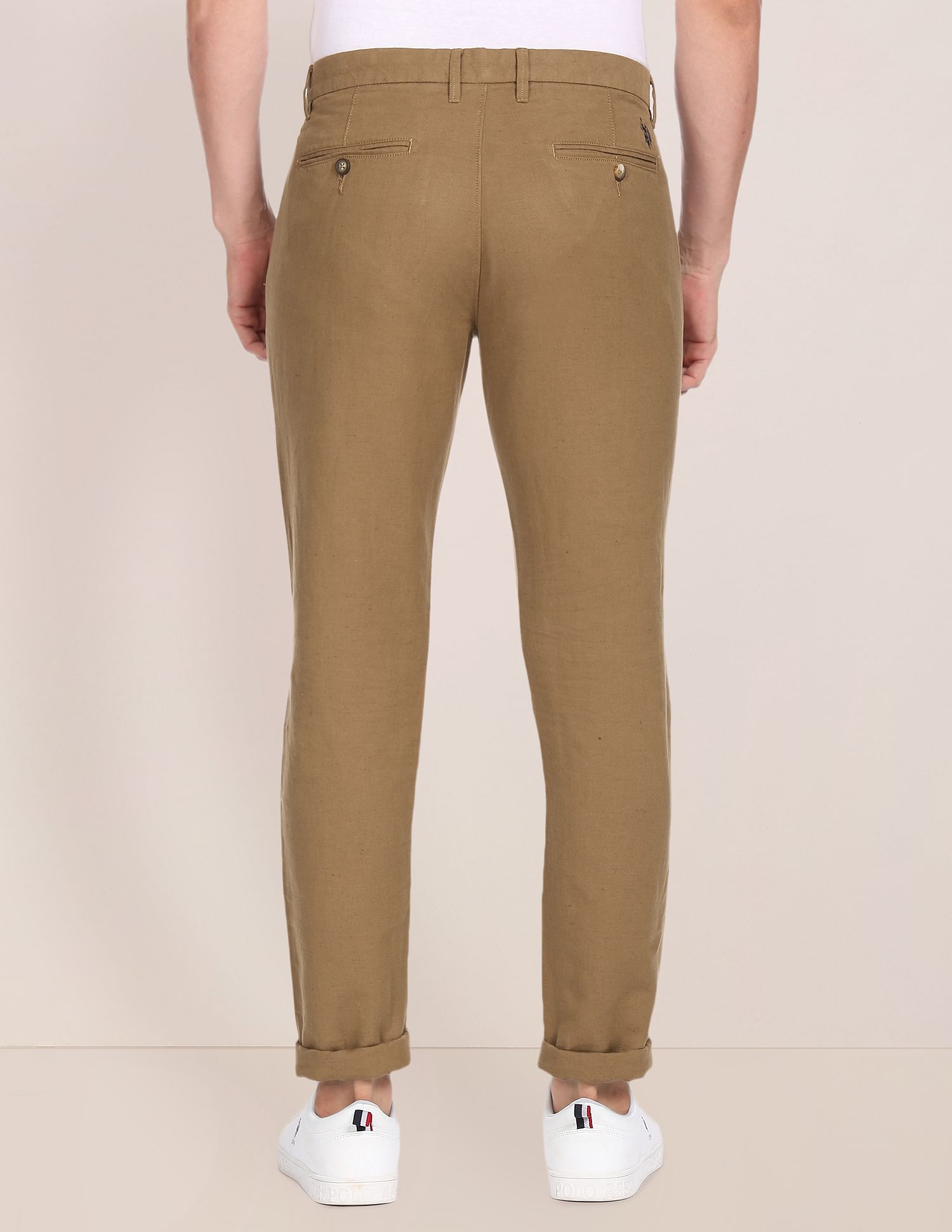 U.S. Polo Assn. Mid Rise Solid Casual Trousers