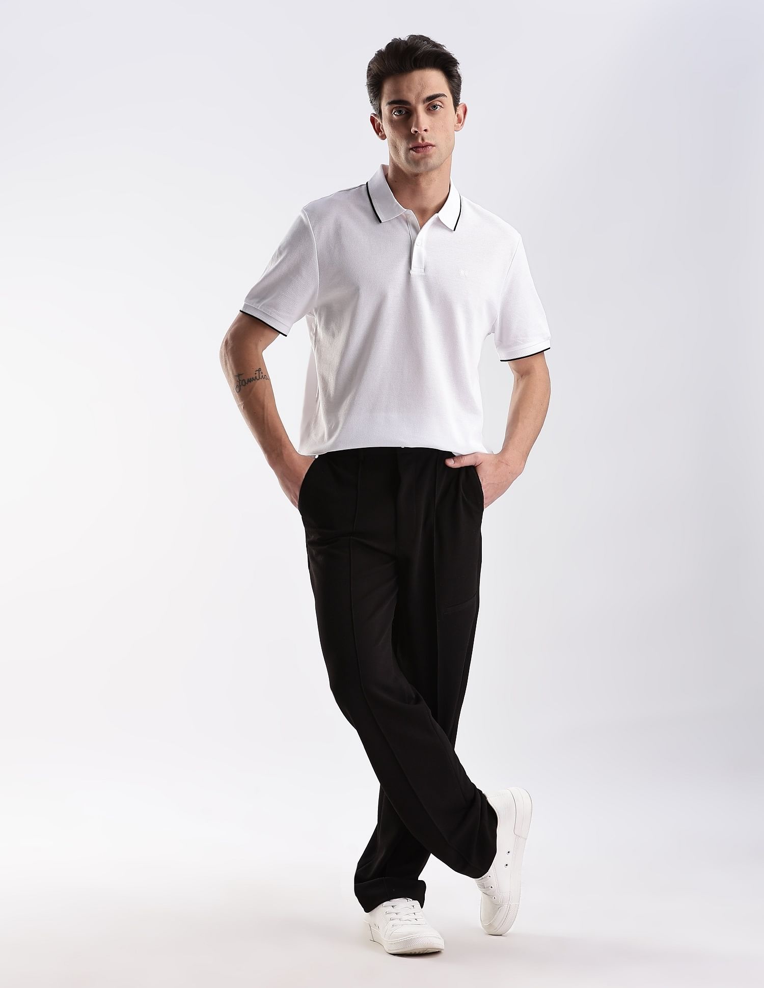 Calvin Klein Jeans Regular-Fit Solid Cotton Polo Shirt