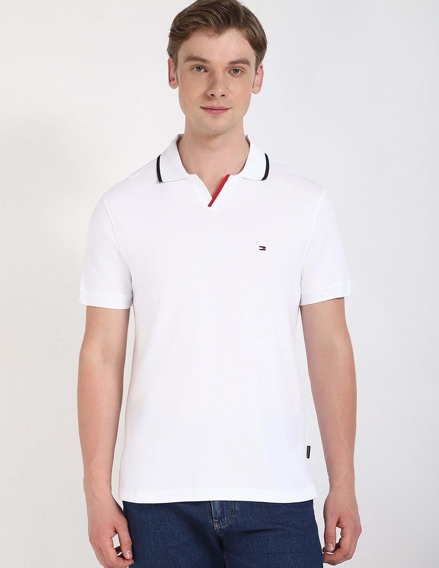 Tommy Hilfiger Solid Regular-Fit Cotton Polo Shirt
