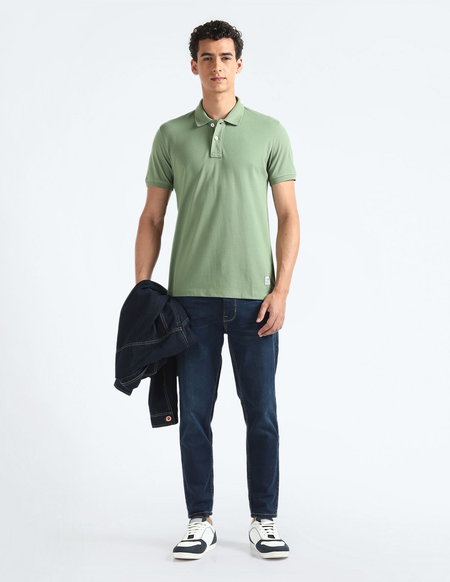 Flying Machine Solid Regular Polo Shirt