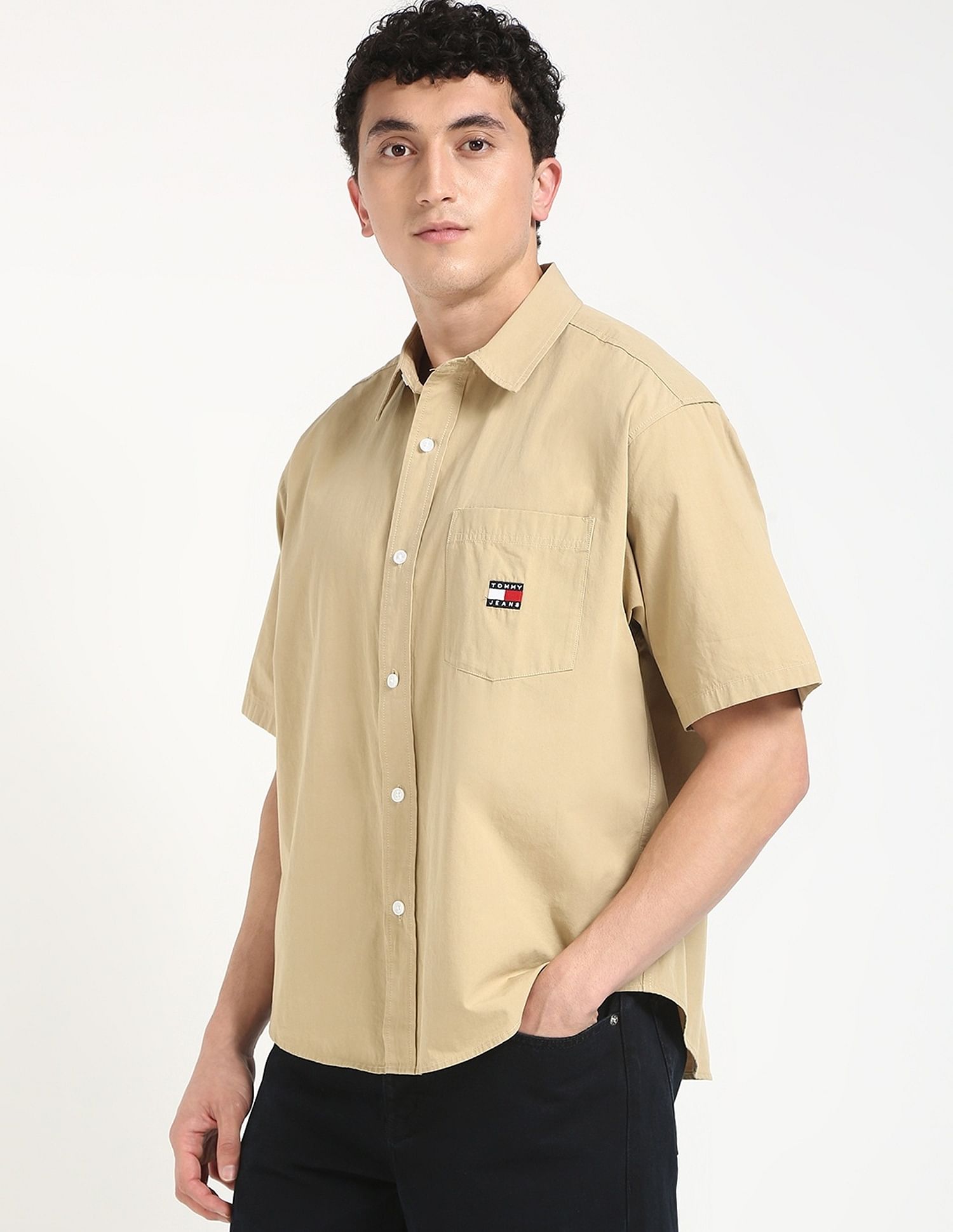 Tommy Hilfiger Solid Oversize-Fit Cotton Shirt