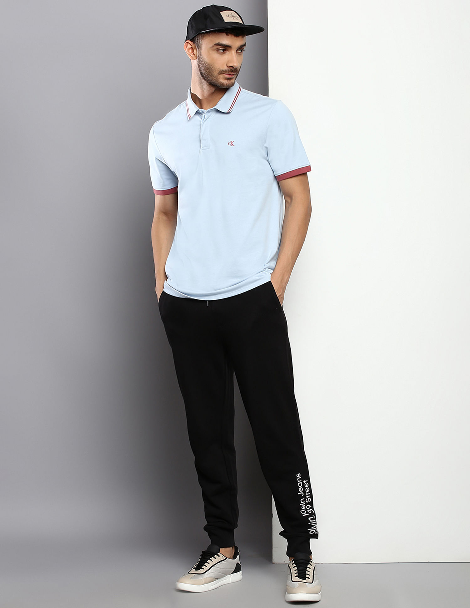 Calvin Klein Contrast Striped Cotton Polo Shirt