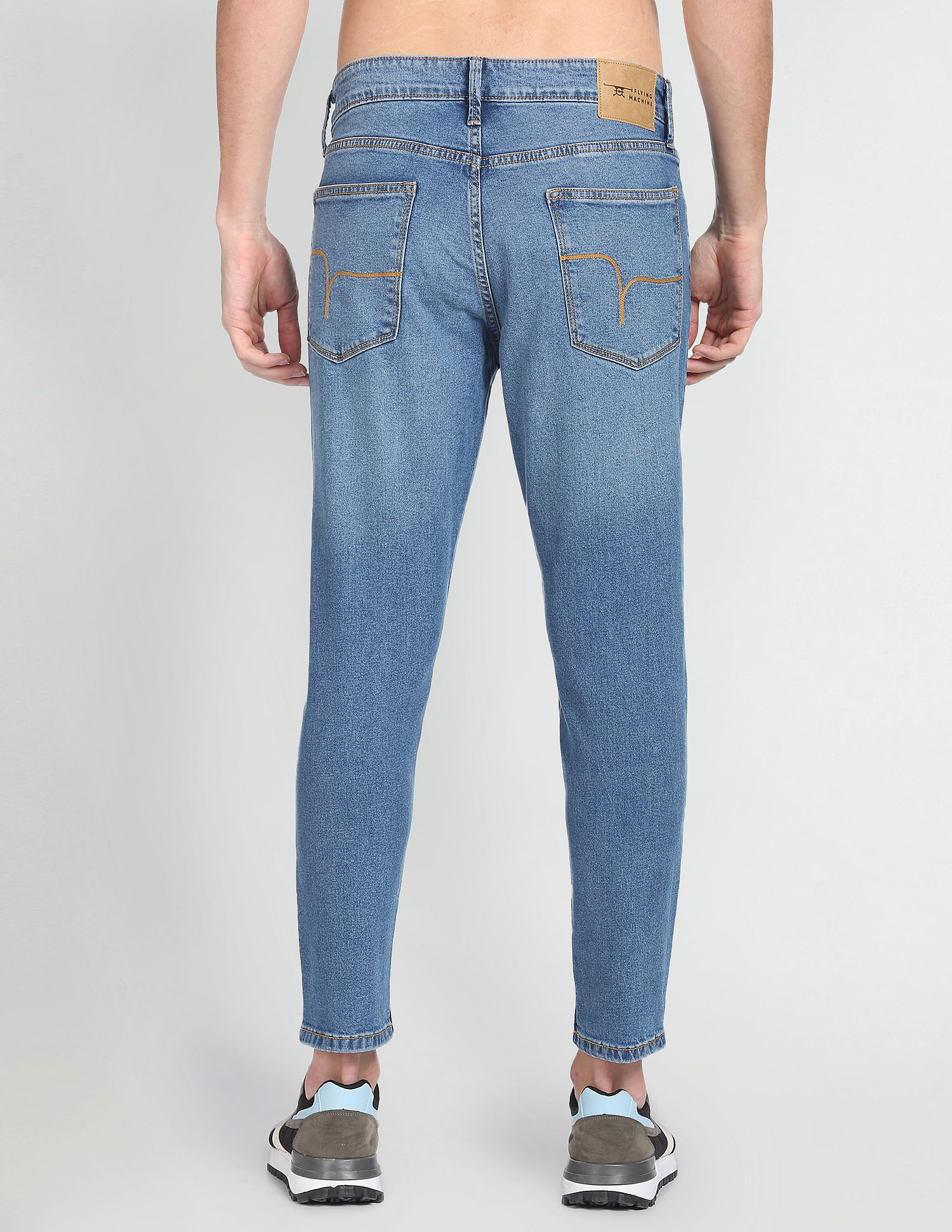 Flying Machine High Rise Stone Wash Jeans