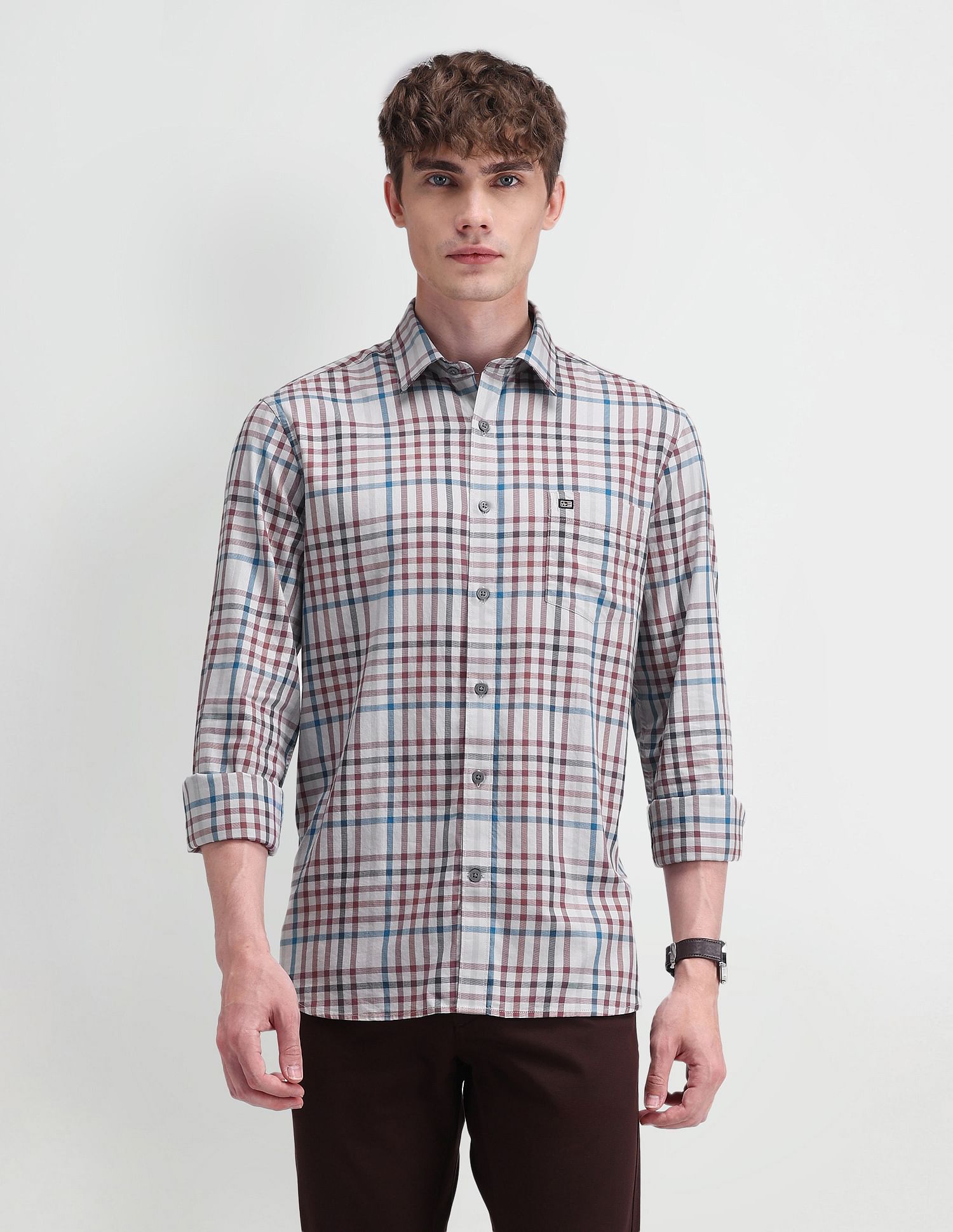 Arrow Sport Tailored Fit Madras Checked Shirt