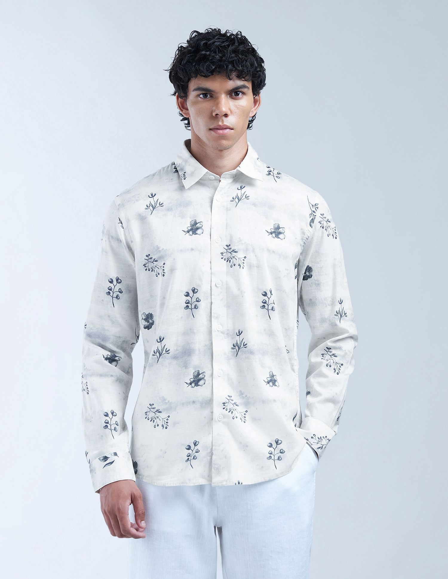 Flying Machine Floral Printed Color Of Home Shirt