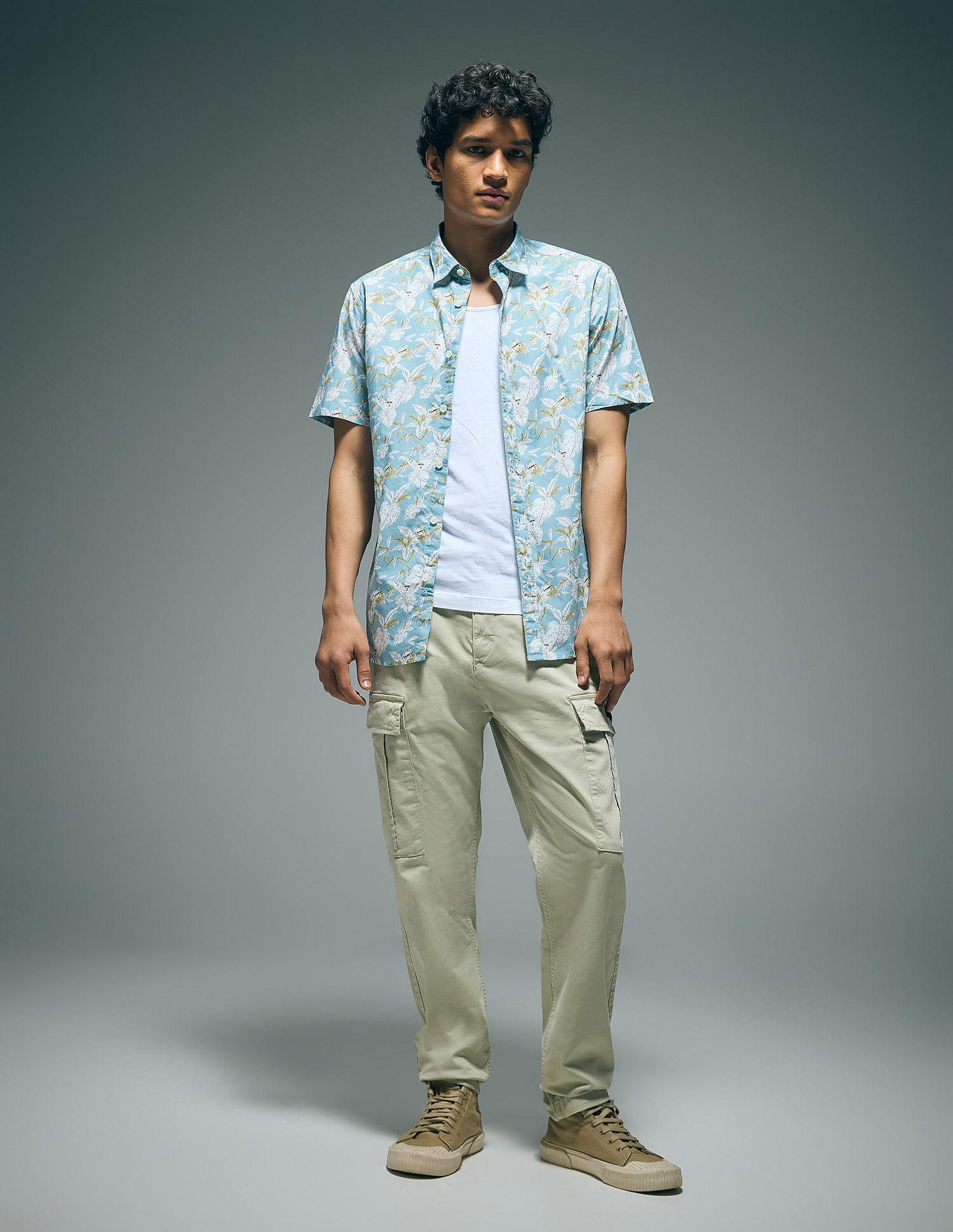 Flying Machine Tropical Print Slim Fit Shirt