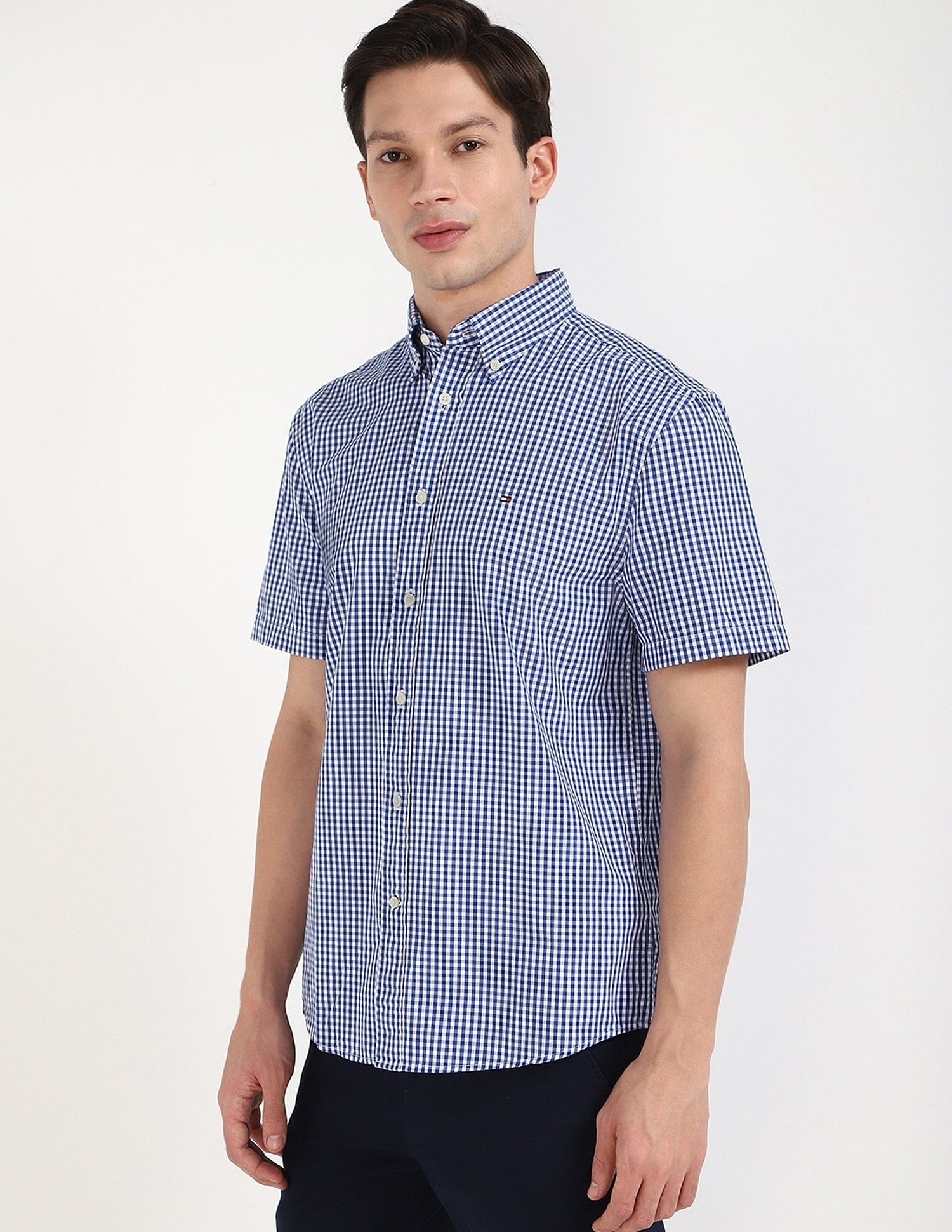 Tommy Hilfiger Checks Regular-Fit Poplin Woven Shirt