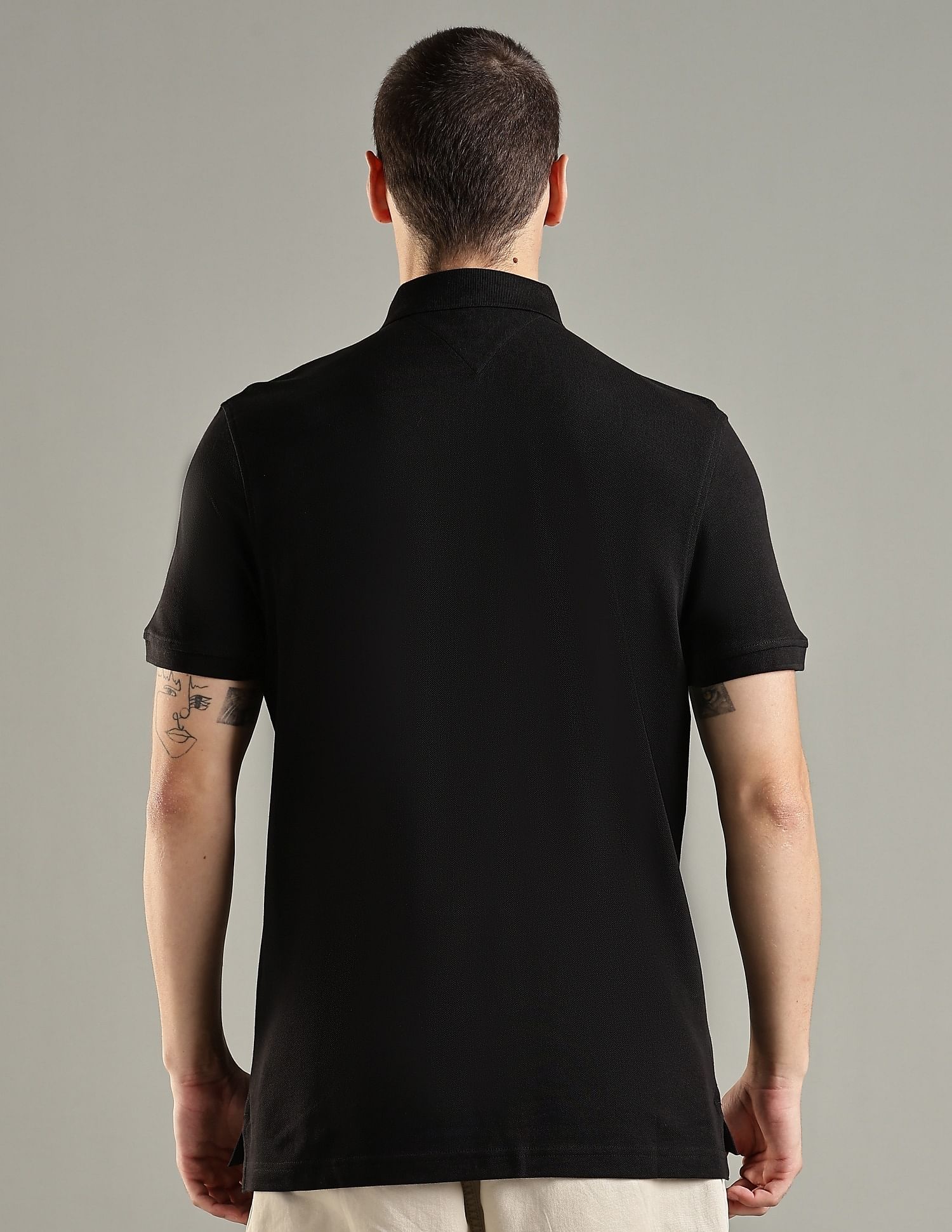 Tommy Hilfiger Solid Regular Fit Cotton Polo T-Shirt
