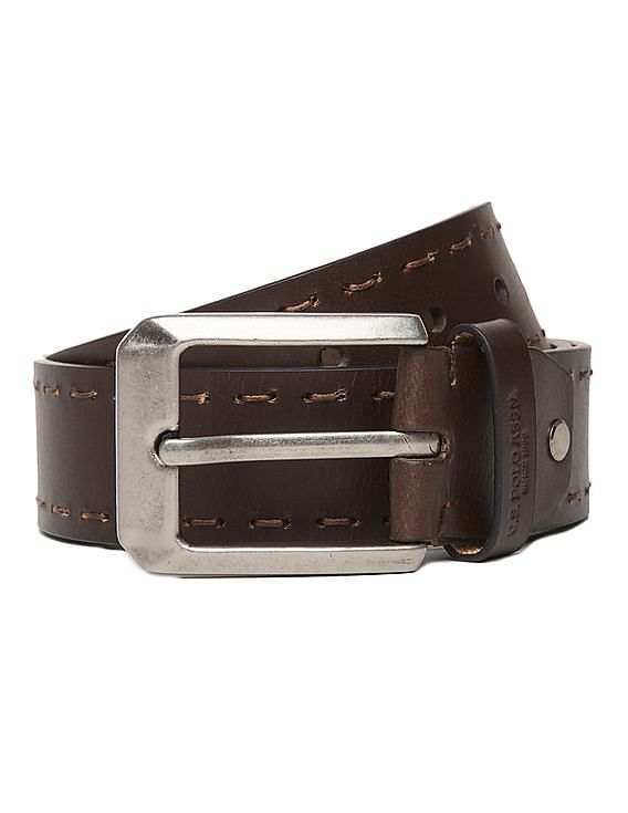 U.S. Polo Assn. Stitch Detail Leather Belt