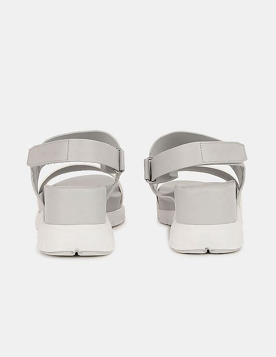 Buy Cole Haan Women Grey ZerOGrand Strappy Wedge Leather Sandals NNNOW