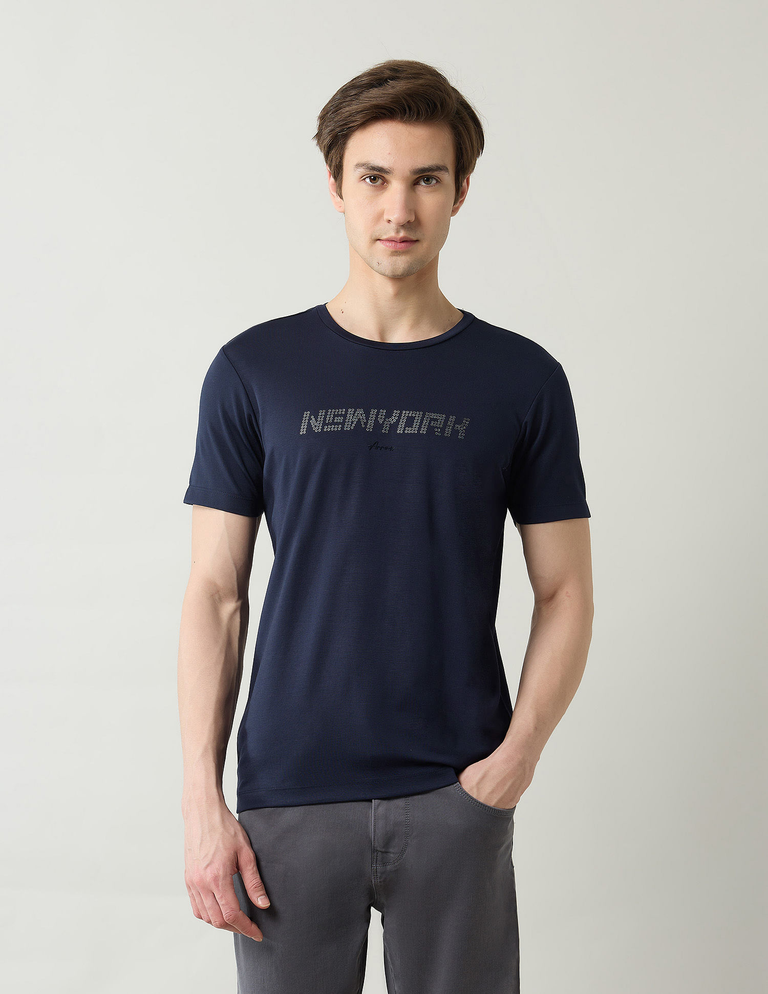 Arrow Newyork Brand Printed Night Is Young T-Shirt