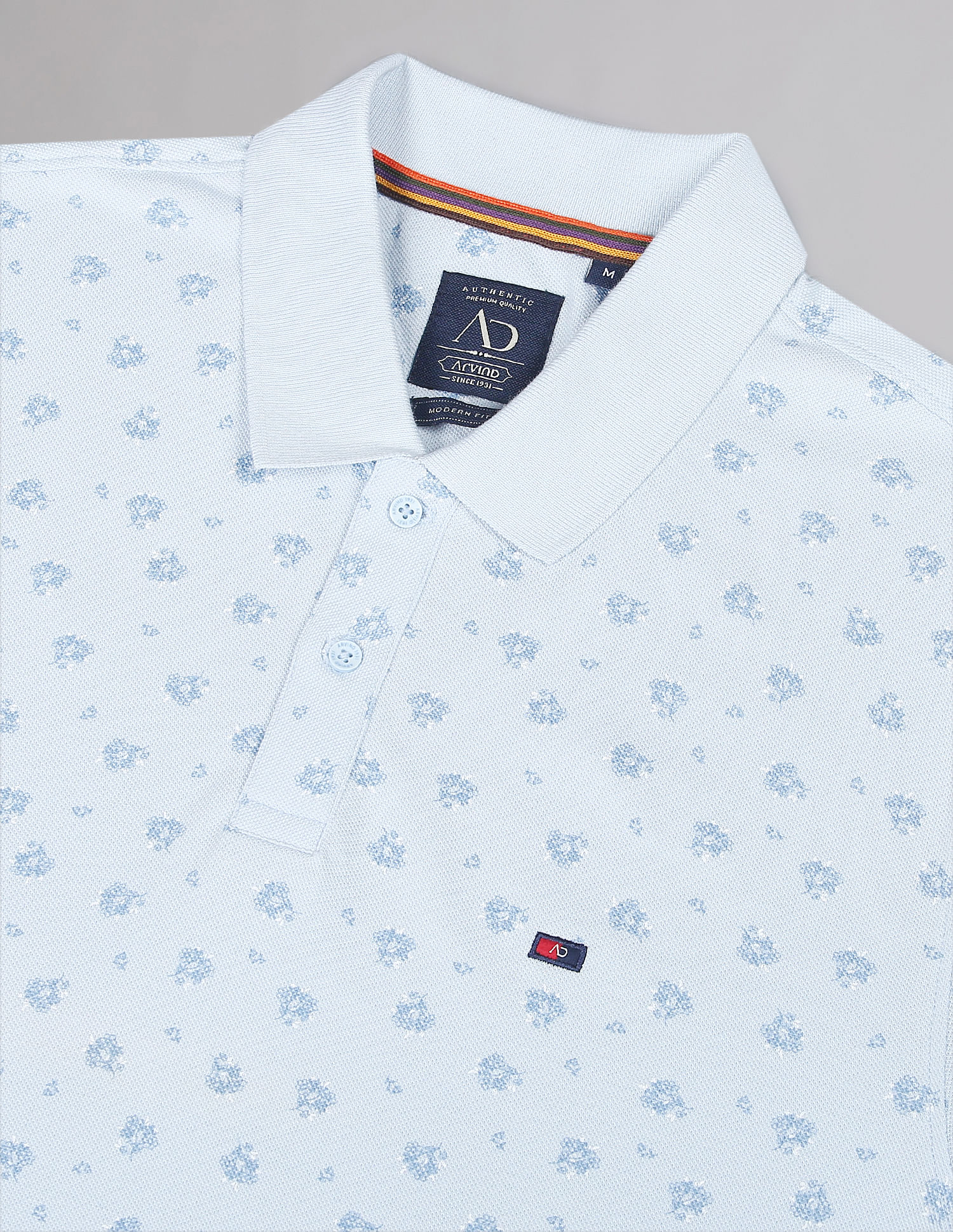 AD by Arvind All Over Print Cotton Polo Shirt