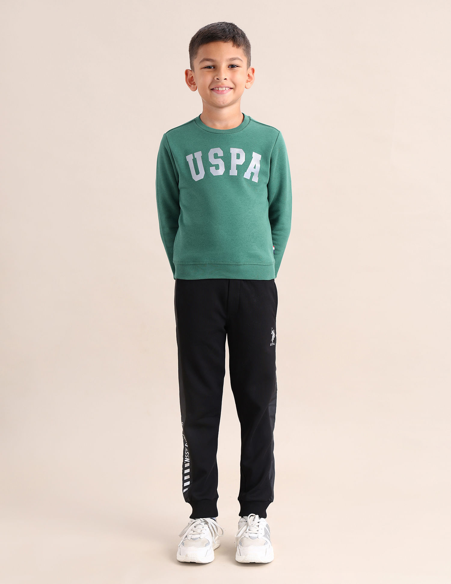 U.S. Polo Assn. Kids Boys Brand Printed Regular Fit Sweatshirt