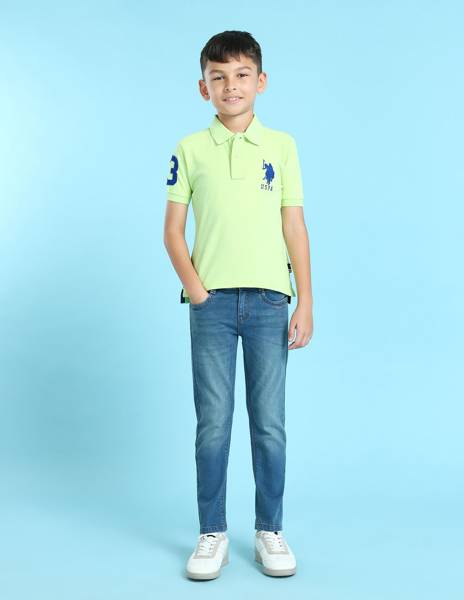 U.S. Polo Assn. Kids Boys Ribbed Collar Pique Polo Shirt