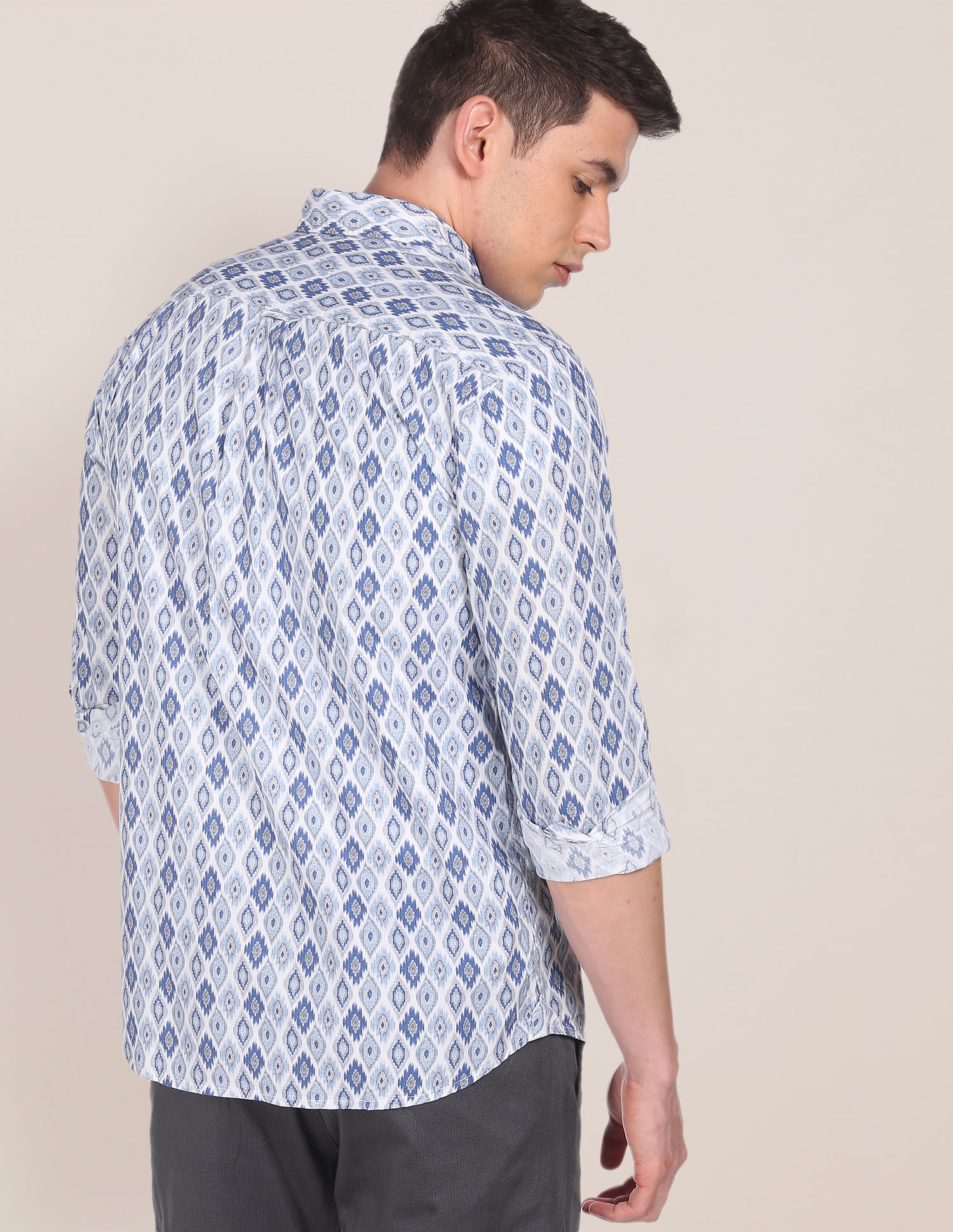 U.S. Polo Assn. Spread Collar Aztec Print Casual Shirt