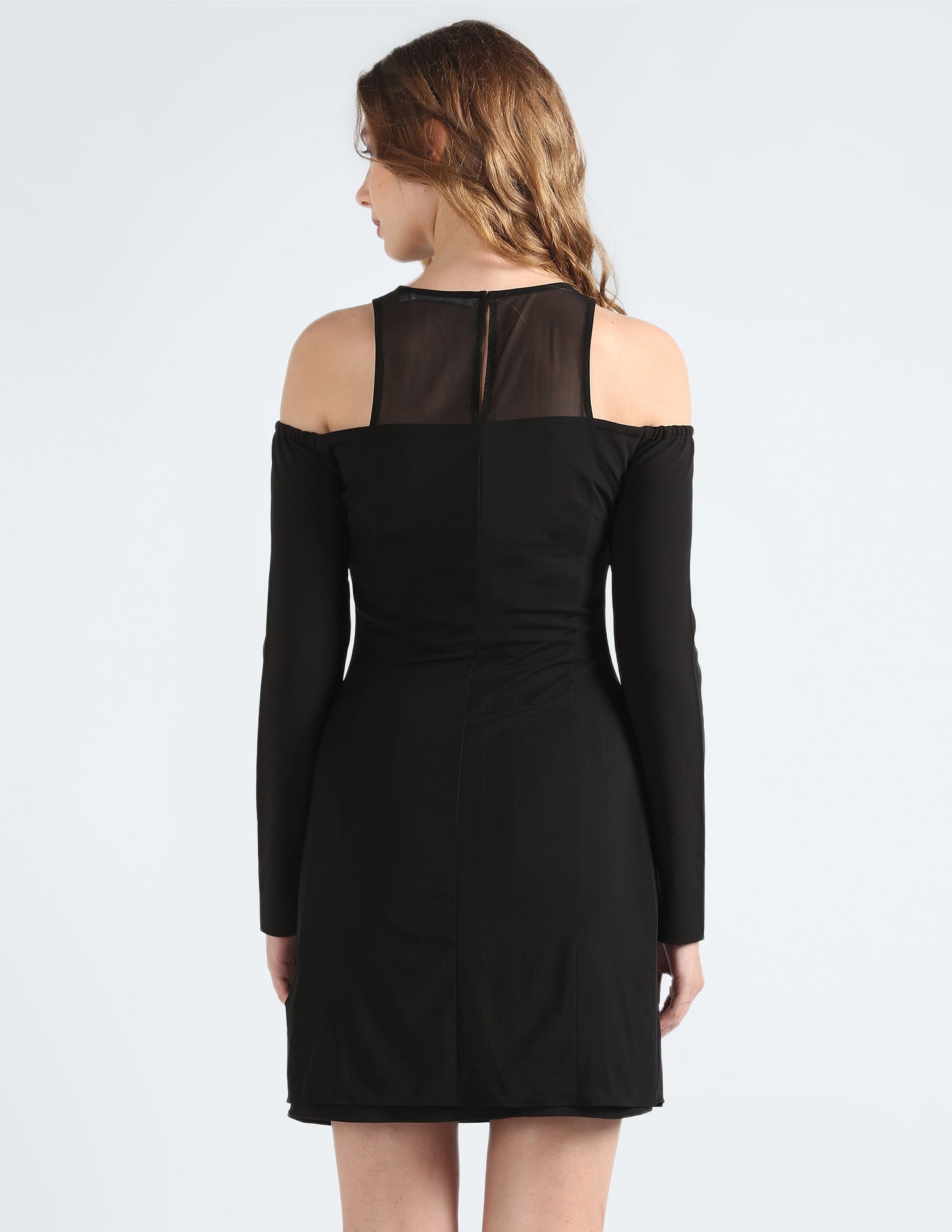 Calvin klein black cold shoulder cheap dress