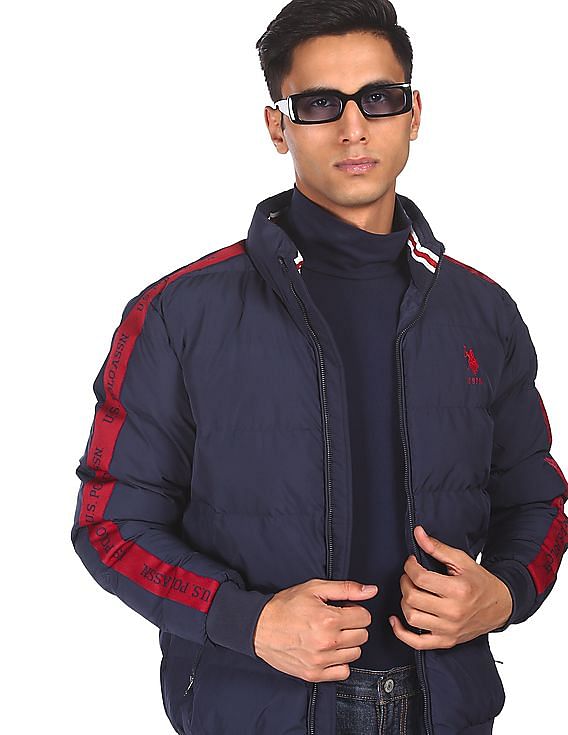 U.S. Polo Assn. High Neck Solid Quilted Jacket