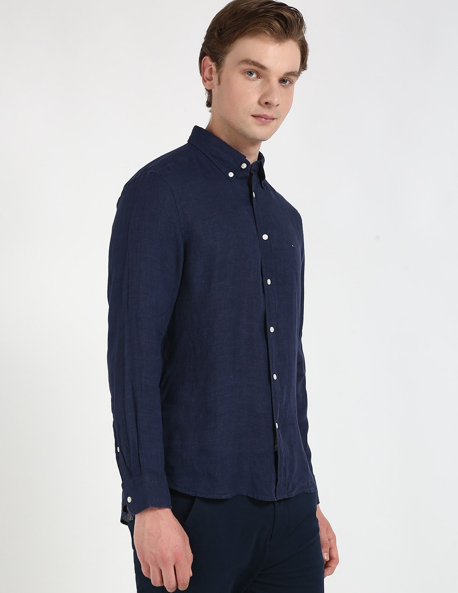 Tommy Hilfiger Solid Regular-Fit Linen Shirt