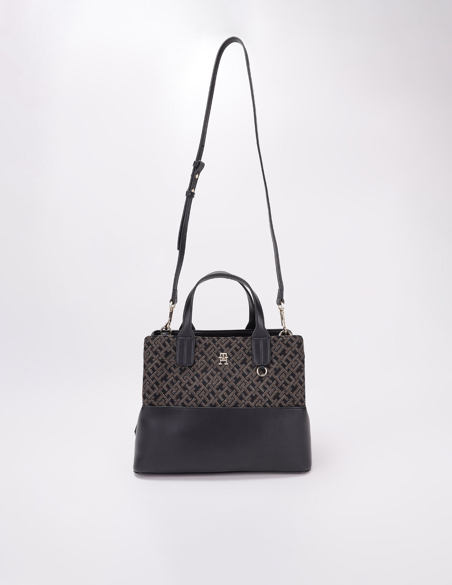 Tommy Hilfiger Logo Brown Pu Handbag