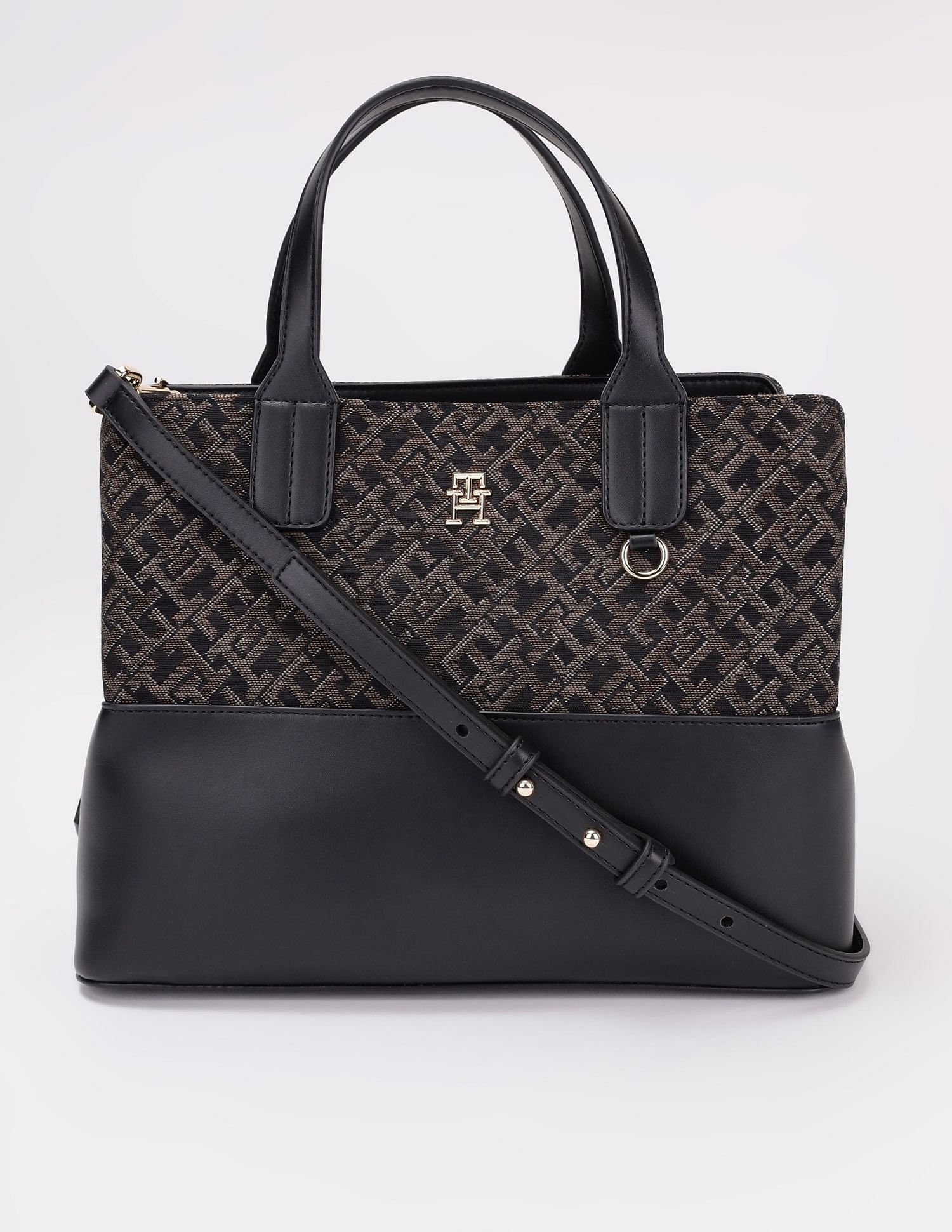 Tommy Hilfiger Logo Brown Pu Handbag
