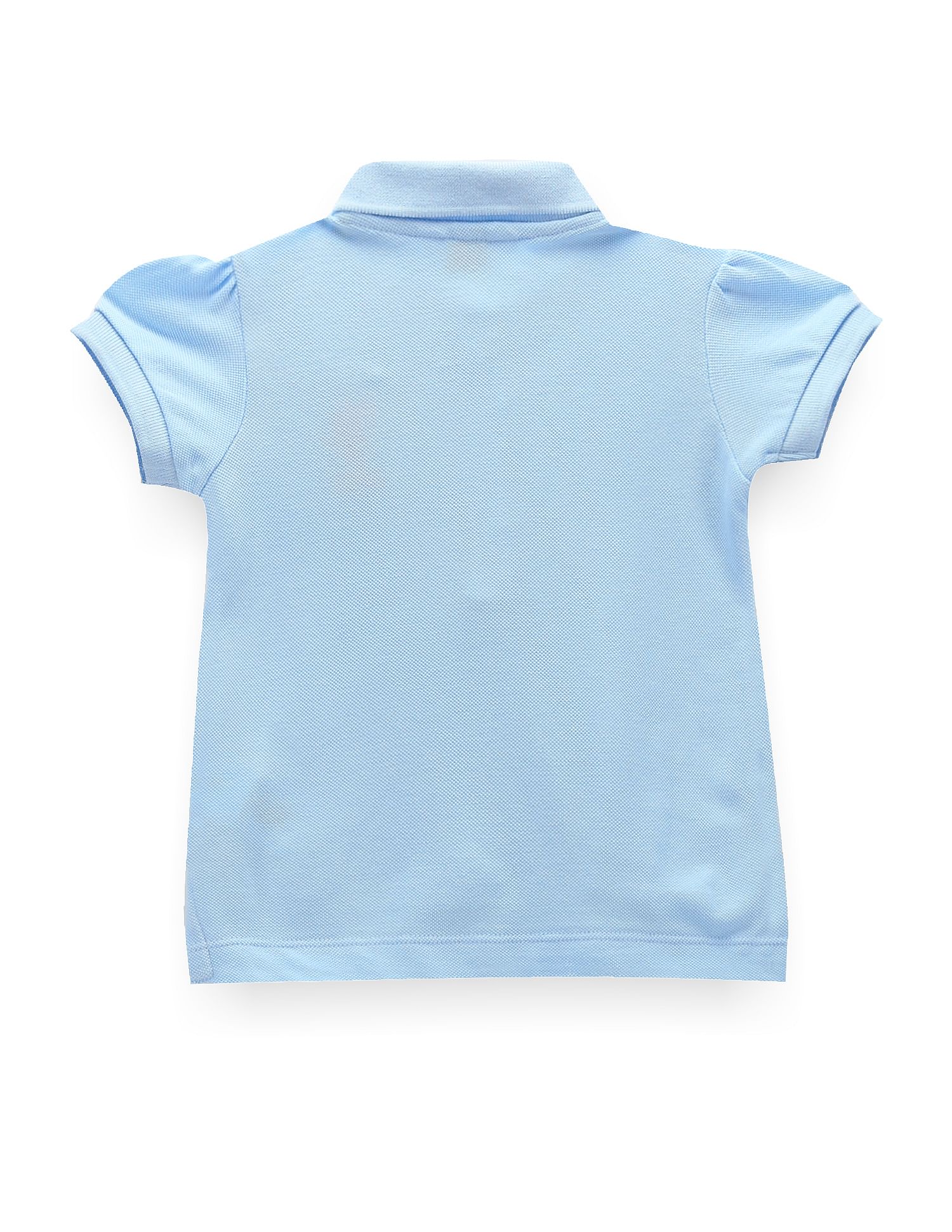 U.S. Polo Assn. Kids Girls Ruffled Placket Polo Shirt