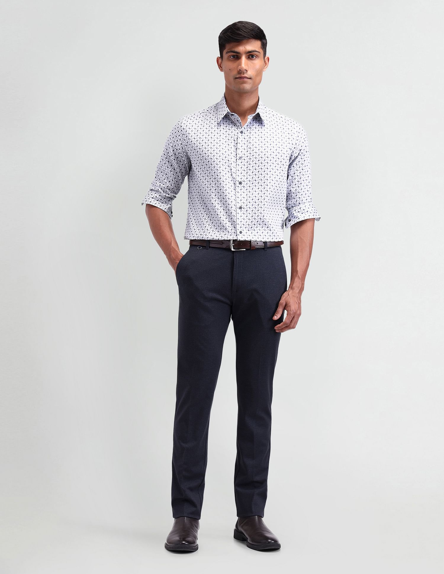 Arrow Newyork Manhattan Slim Fit Satin Shirt
