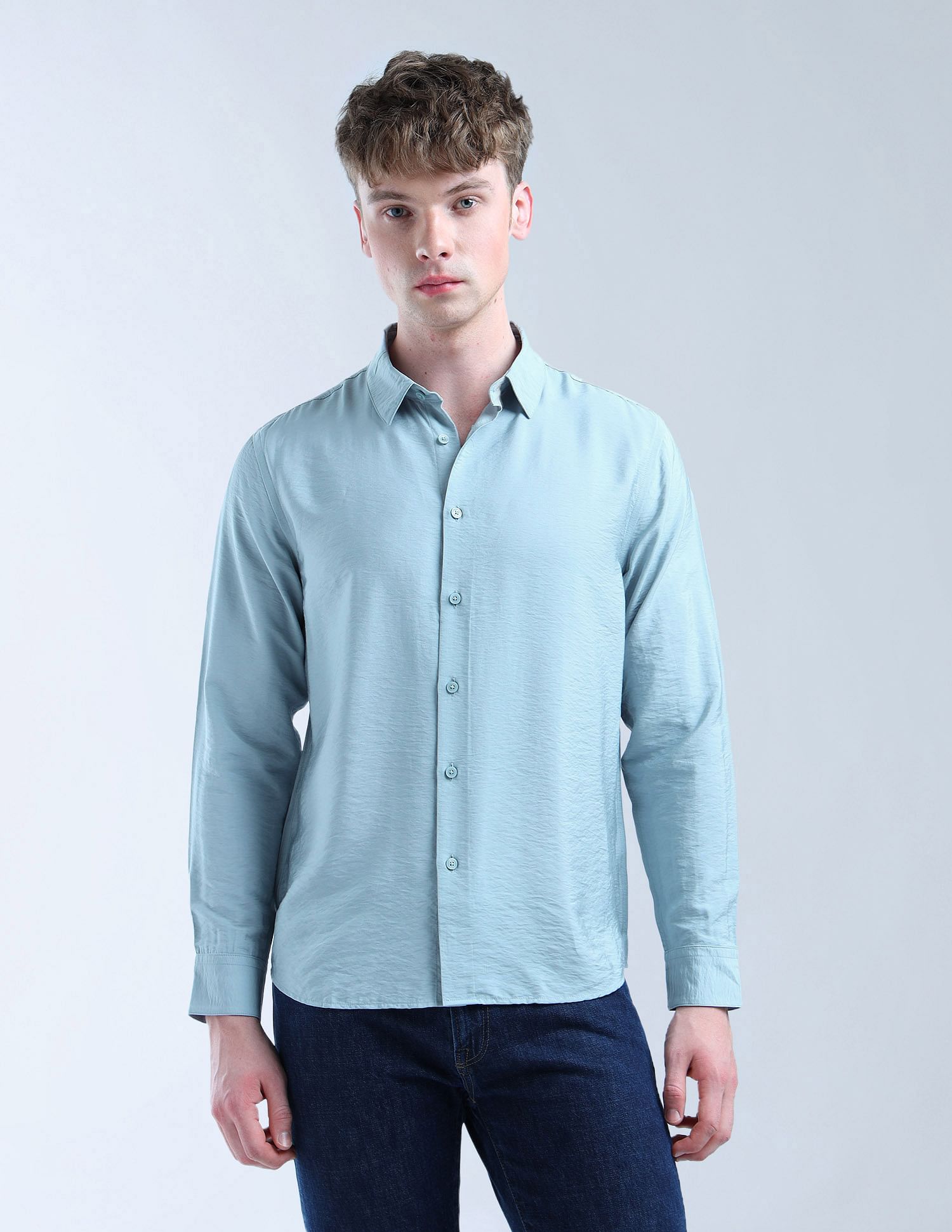 Flying Machine Solid Regular Fit Digitopia Shirt