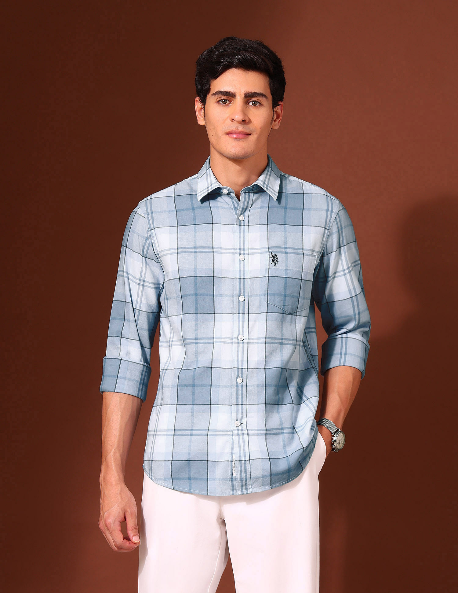 U.S. Polo Assn. Plaid Checked Pure Cotton Shirt