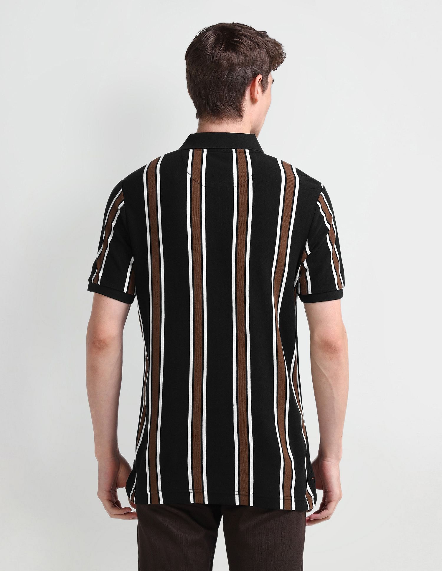 Arrow Sport Vertical Striped Regular Fit Polo Shirt