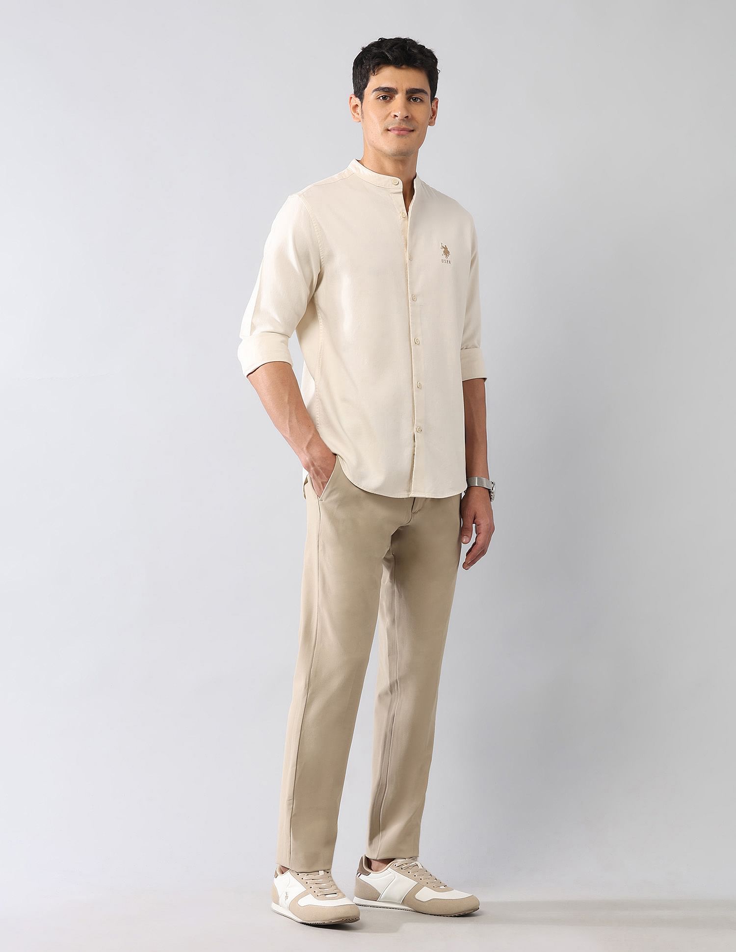 U.S. Polo Assn. Denim Co. Solid Twill Regular Fit Shirt