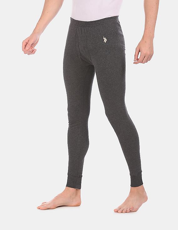 Buy USPA Innerwear Mid Rise Slim Fit Solid I653 Thermal Pants - Pack Of 1 -  NNNOW.com