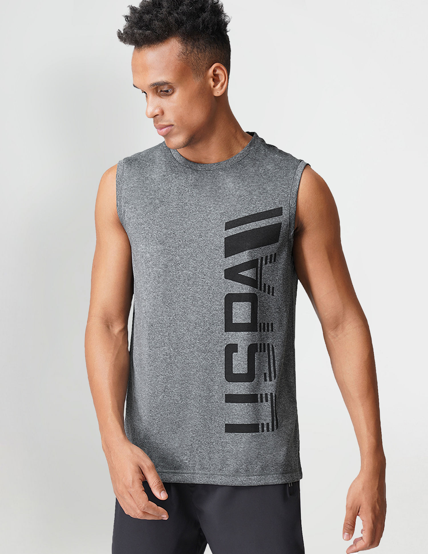 USPA Innerwear Sleeveless Brand Print Polyester I711 Vest - Pack Of 1