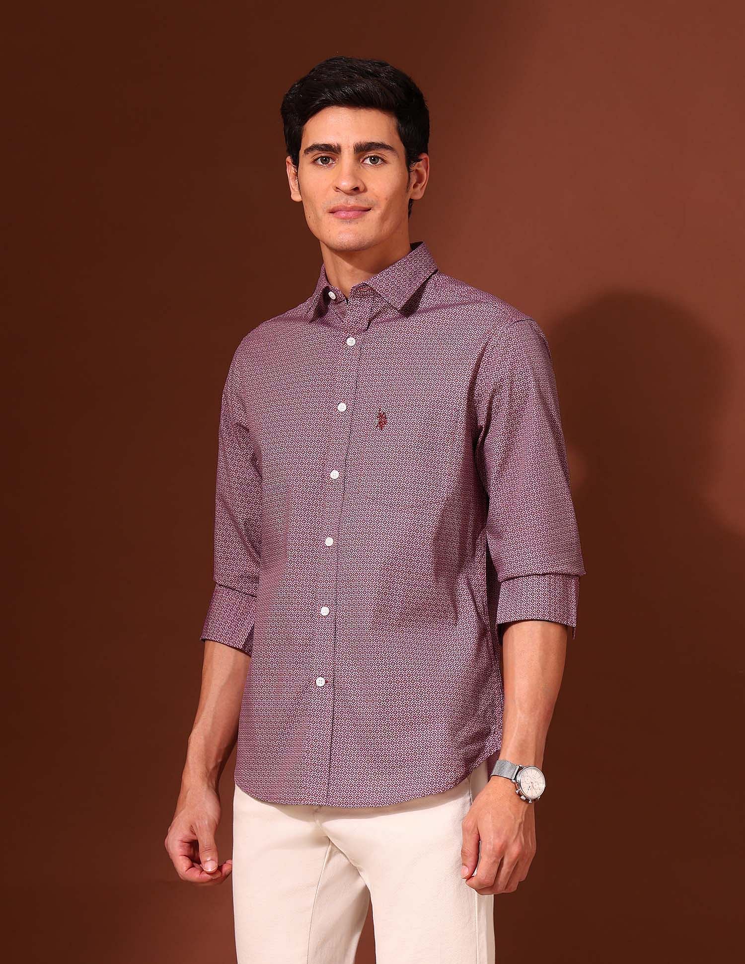 U.S. Polo Assn. Floral Printed Tailored Fit Shirt