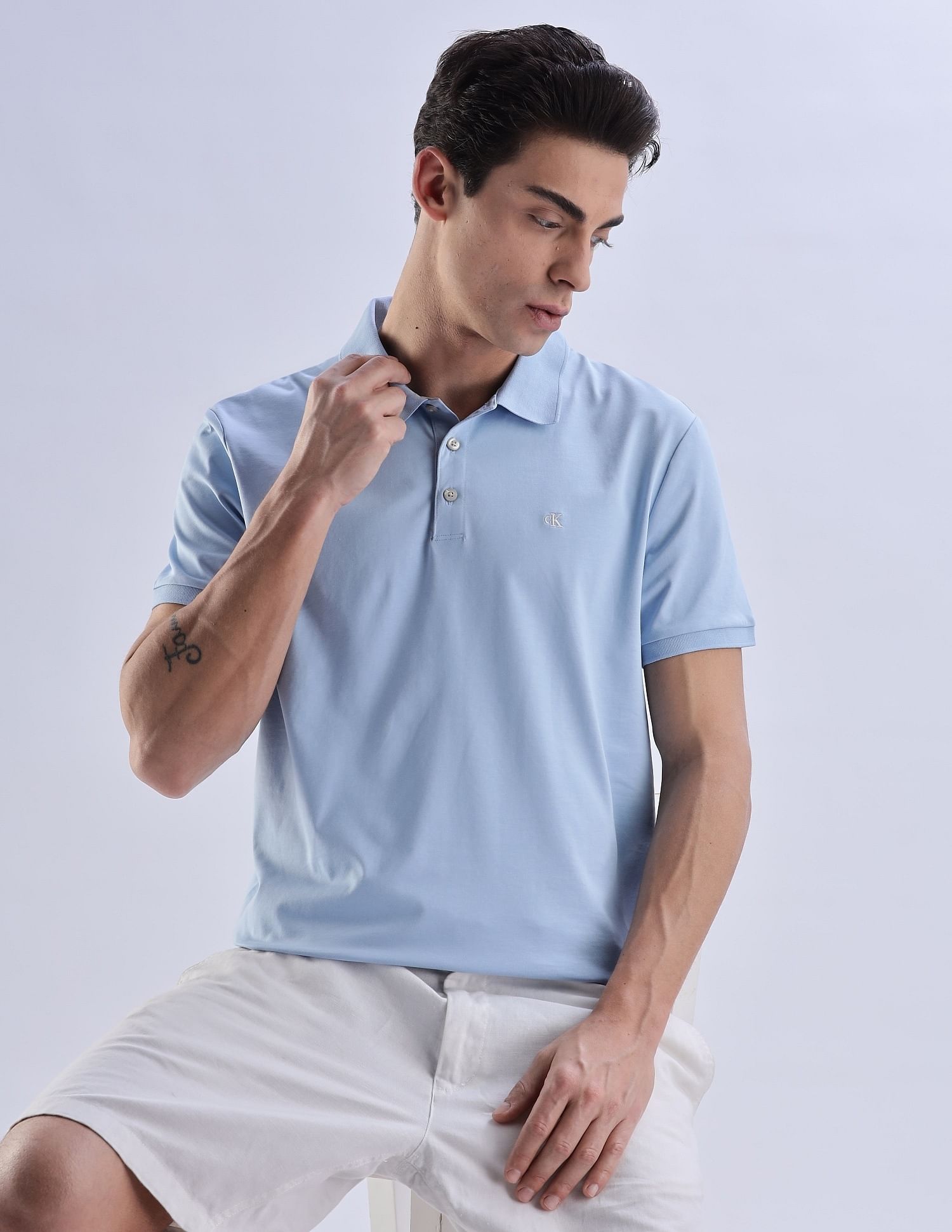 Calvin Klein Jeans Regular-Fit Solid Cotton Polo Shirt